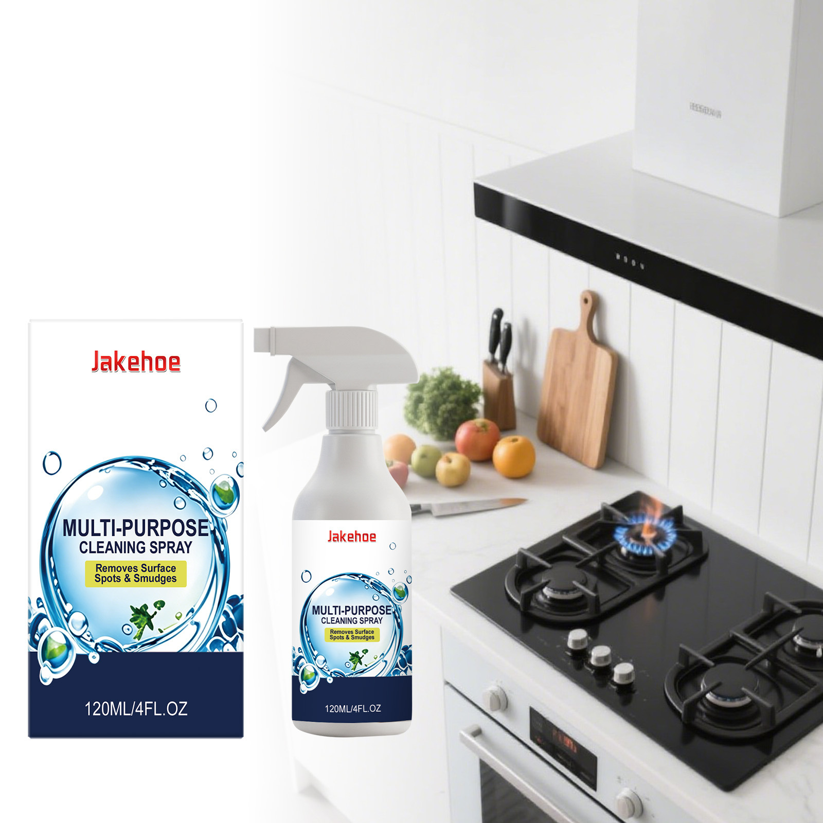 Multifunktionales Reinigungsspray Für Küchenfett, Speisereste, Flecken, Seifenreste Im Badezimmer Und Wasserflecken – 120 Ml -- Biemmedue