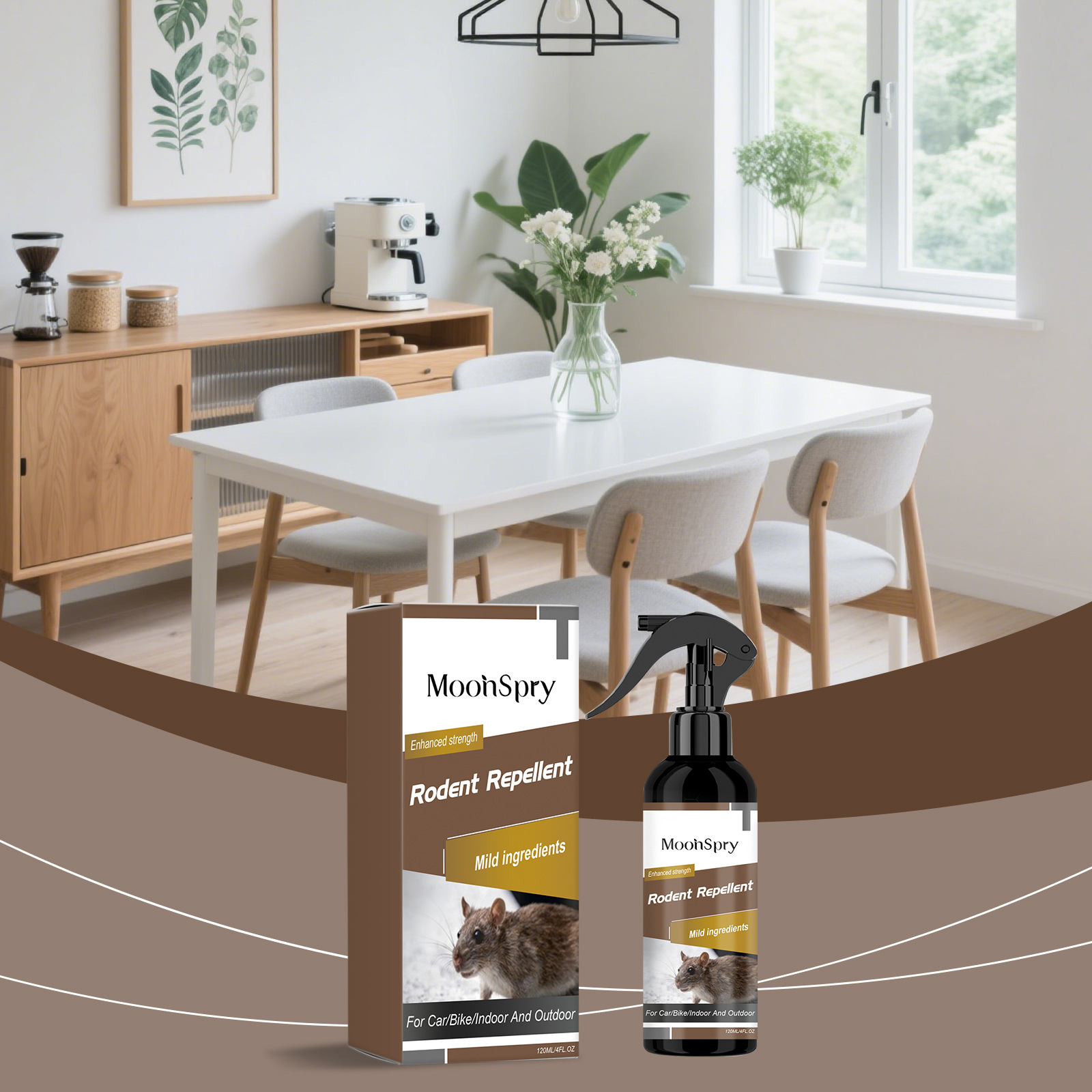 Mäuseabwehrspray Für Wohnzimmer, Schlafzimmer Und Den Täglichen Gebrauch Im Haus, Drinnen Und Draußen. Sanftes, Frisches, Praktisches Und Schützendes Spray – 120 Ml -- Biemmedue
