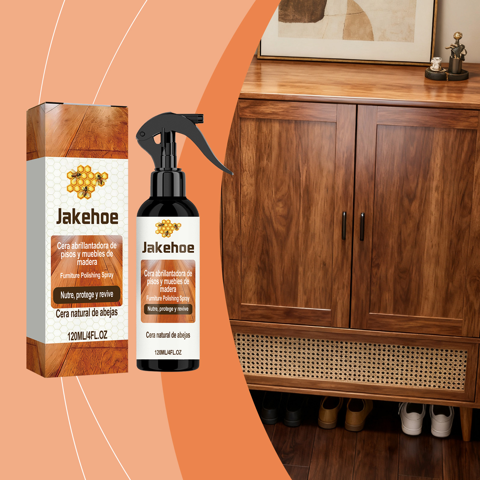 Möbelpolierspray Für Schnellen Glanz, Hinterlässt Keine Wasserflecken Und Duftet Frisch. Ideal Für Den Heimgebrauch, Insbesondere Für Holzböden. – 120 Ml -- De