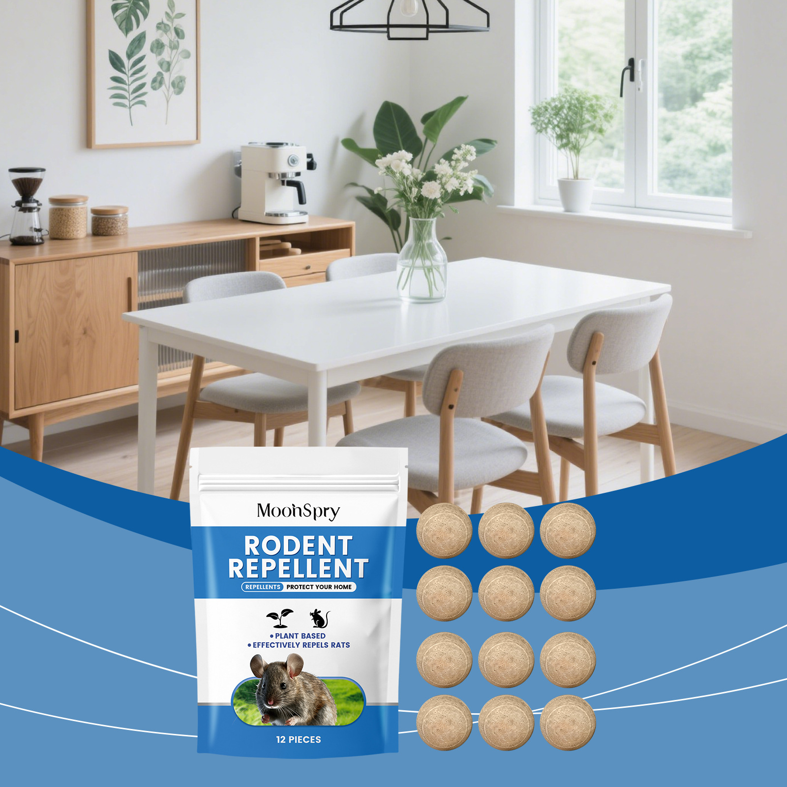 Nagetierabwehrtabletten Für Zuhause Und Den Täglichen Gebrauch – Wissenschaftlich Entwickelte, Sanfte Nagetierabwehr – 12 Tabletten Abwehrpulver + 1 Netzbeutel -- De