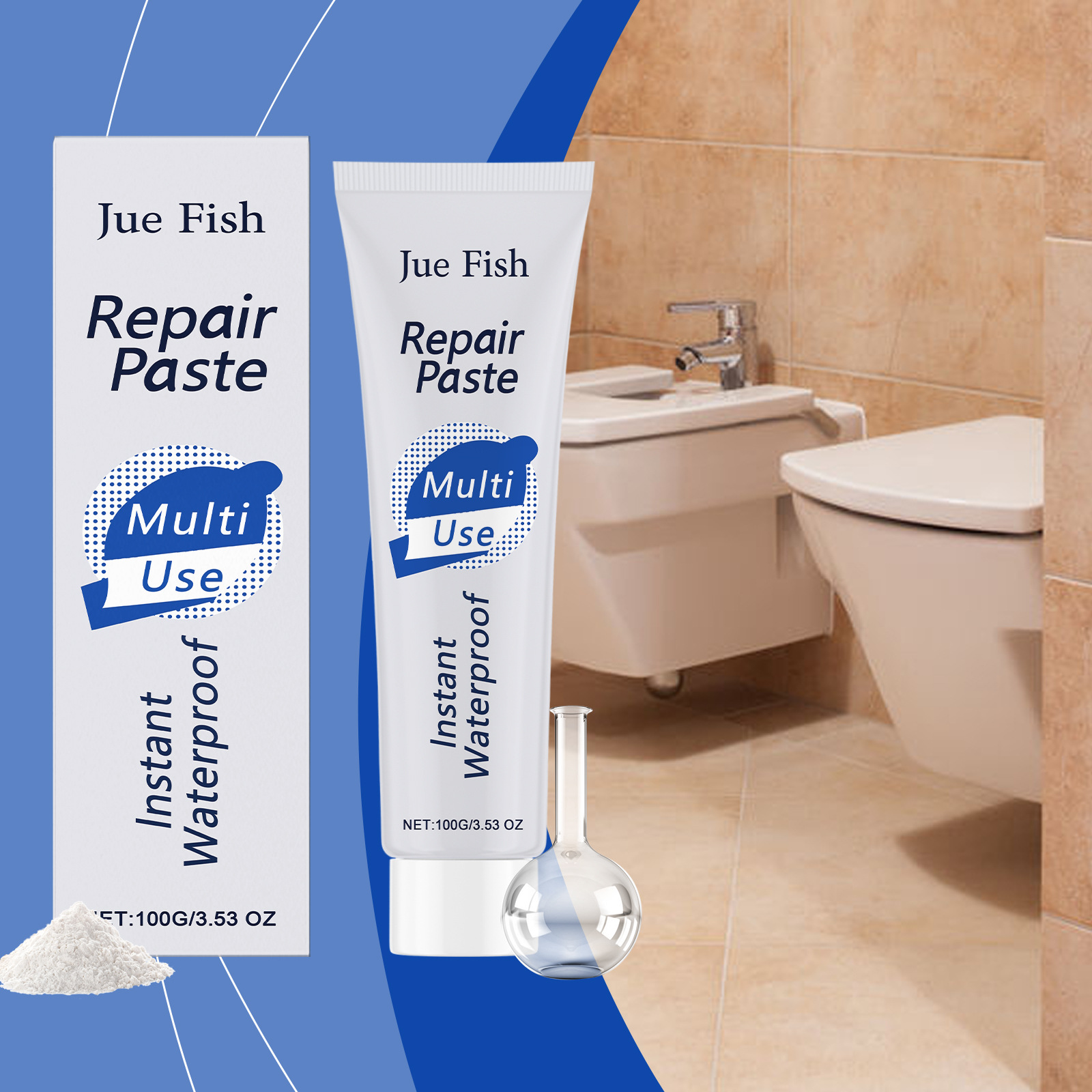 Neuer Wasserfester Reparaturkleber, Fugendichtstoff, Mehrzweck-glaskleber, Kleber Für Transparentes Und Weißes Porzellanglas – 100 G -- Biemmedue