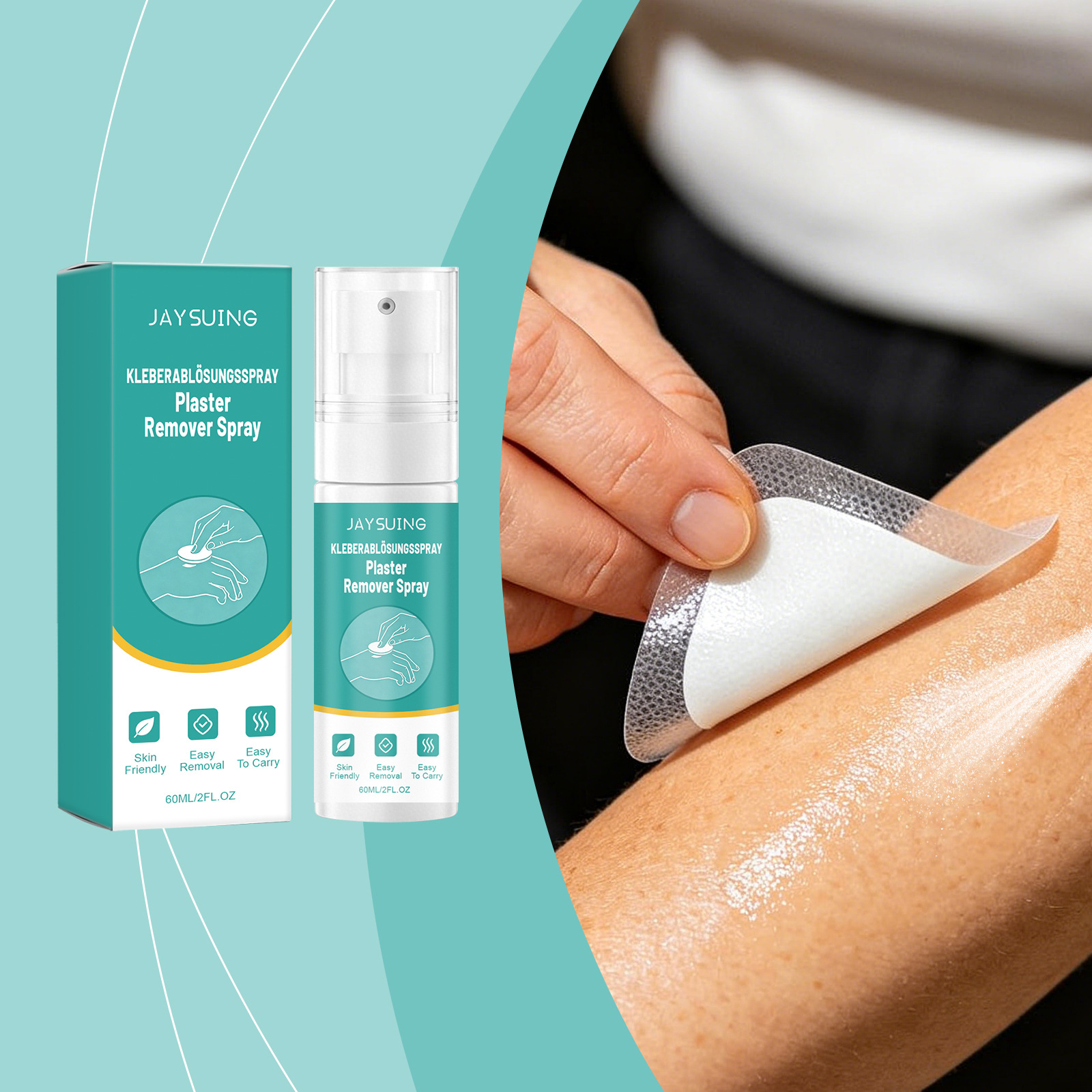Pflasterentfernungsspray – Sanftes Und Hautfreundliches Reinigungsspray Für Klebeband Und Aufkleber – Praktisches Spray Für Den Täglichen Gebrauch Im Freien – 60 Ml -- De