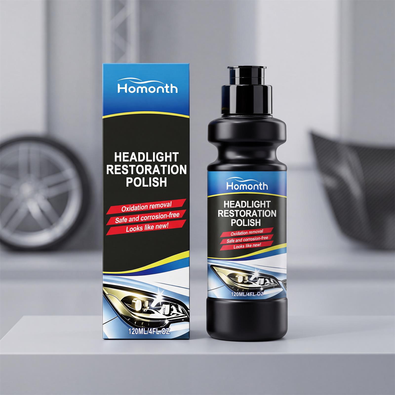 Polier- Und Pflegeflüssigkeit Für Autoscheinwerfer, Zur Aufbereitung, Reinigung Und Pflege Der Scheinwerferabdeckung – 120 Ml -- Biemmedue