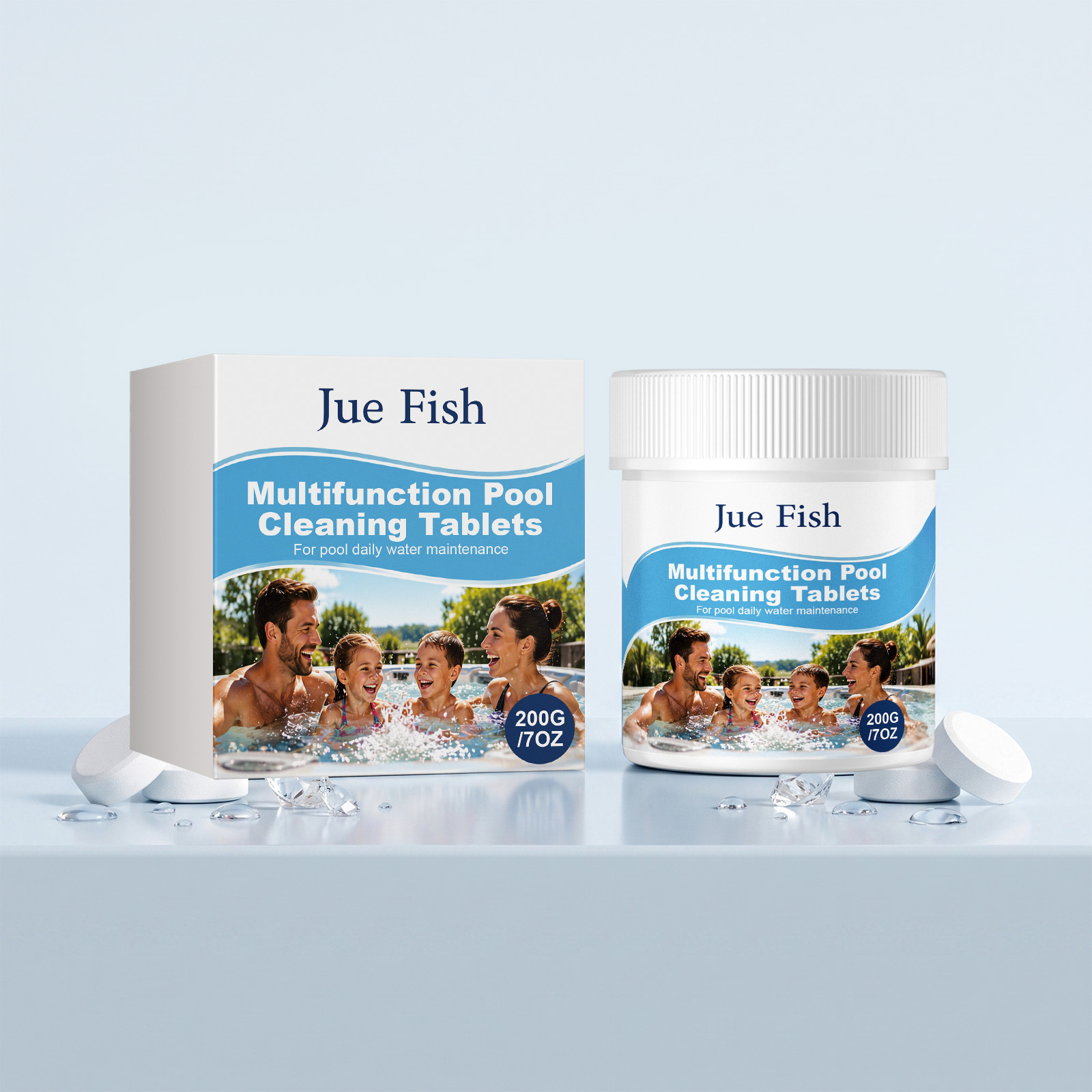 Pool-brausetabletten – Reinigt Den Pool Von Schmutz Und Sorgt Für Frisches Wasser. Multifunktionale, Schnell Auflösende Brausetabletten – 200 G -- Biemmedue