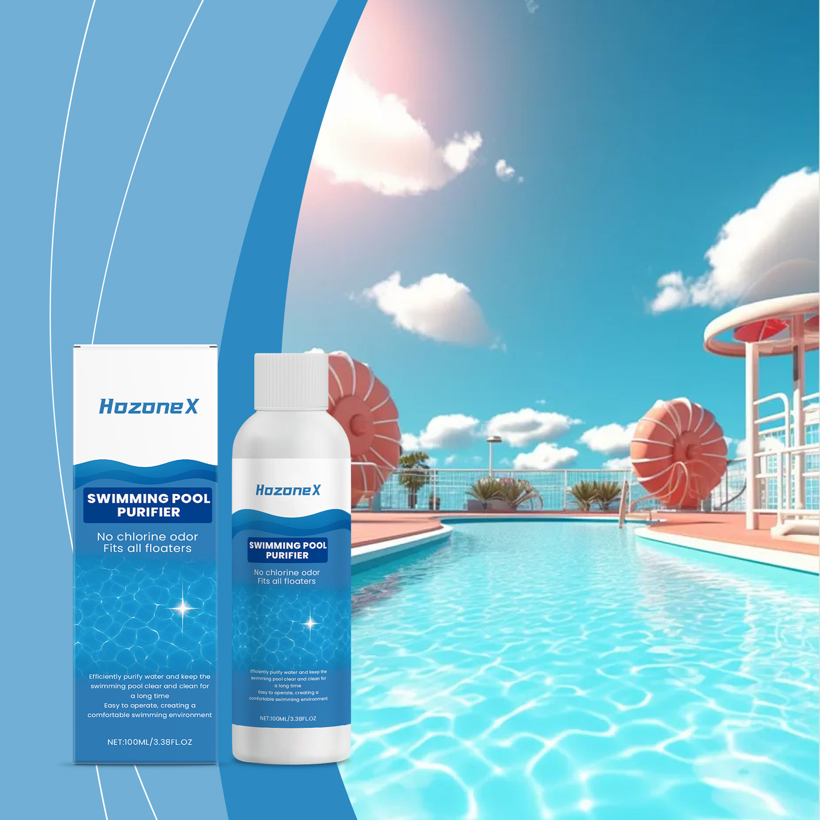 Poolreinigungslösung, Klärt Poolwasser, Beseitigt Gerüche, Löst Schnell Schmutz Und Ablagerungen – 100 Ml -- De