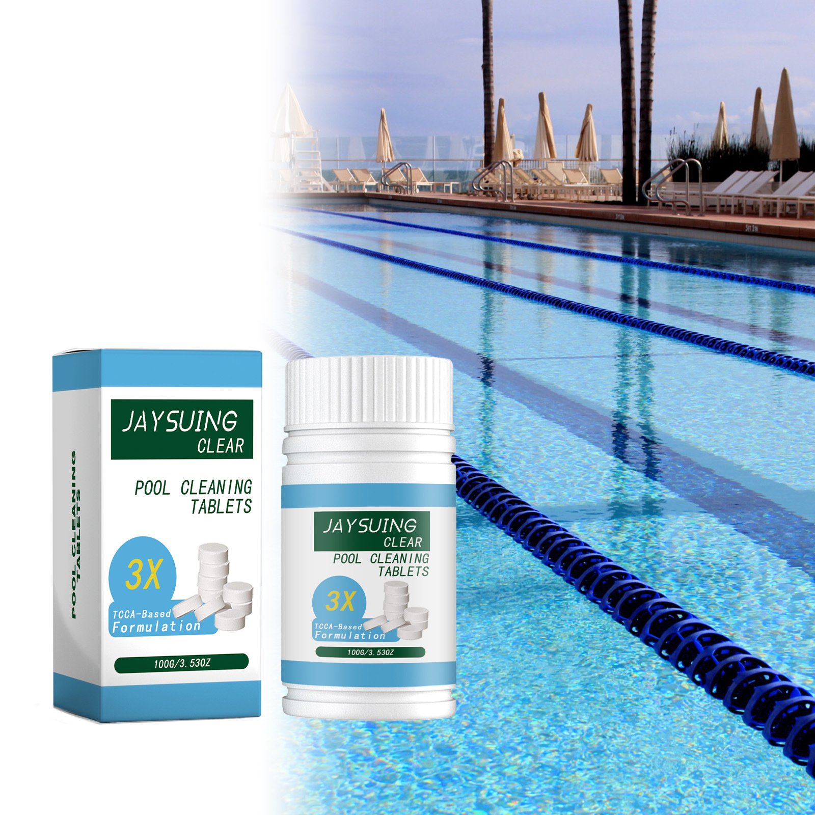 Poolreinigungstabletten, Brausetabletten Mit Chlor, Zur Reinigung Und Wasseraufbereitung Von Schwimmbecken – 100 G -- De