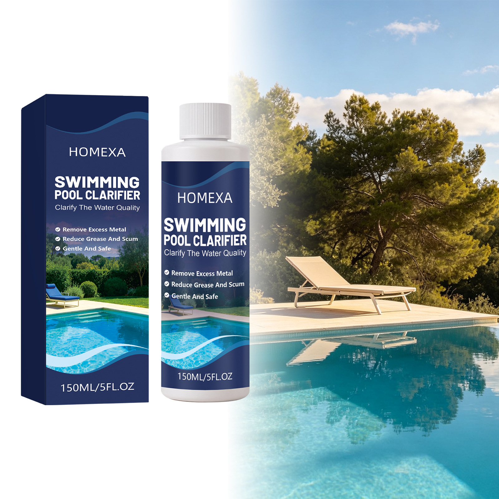 Poolwasserklärer, Praktisch Für Die Tägliche Poolreinigung, Entkalkung, Geruchsbeseitigung Und Wasserklärung – 150 Ml -- De