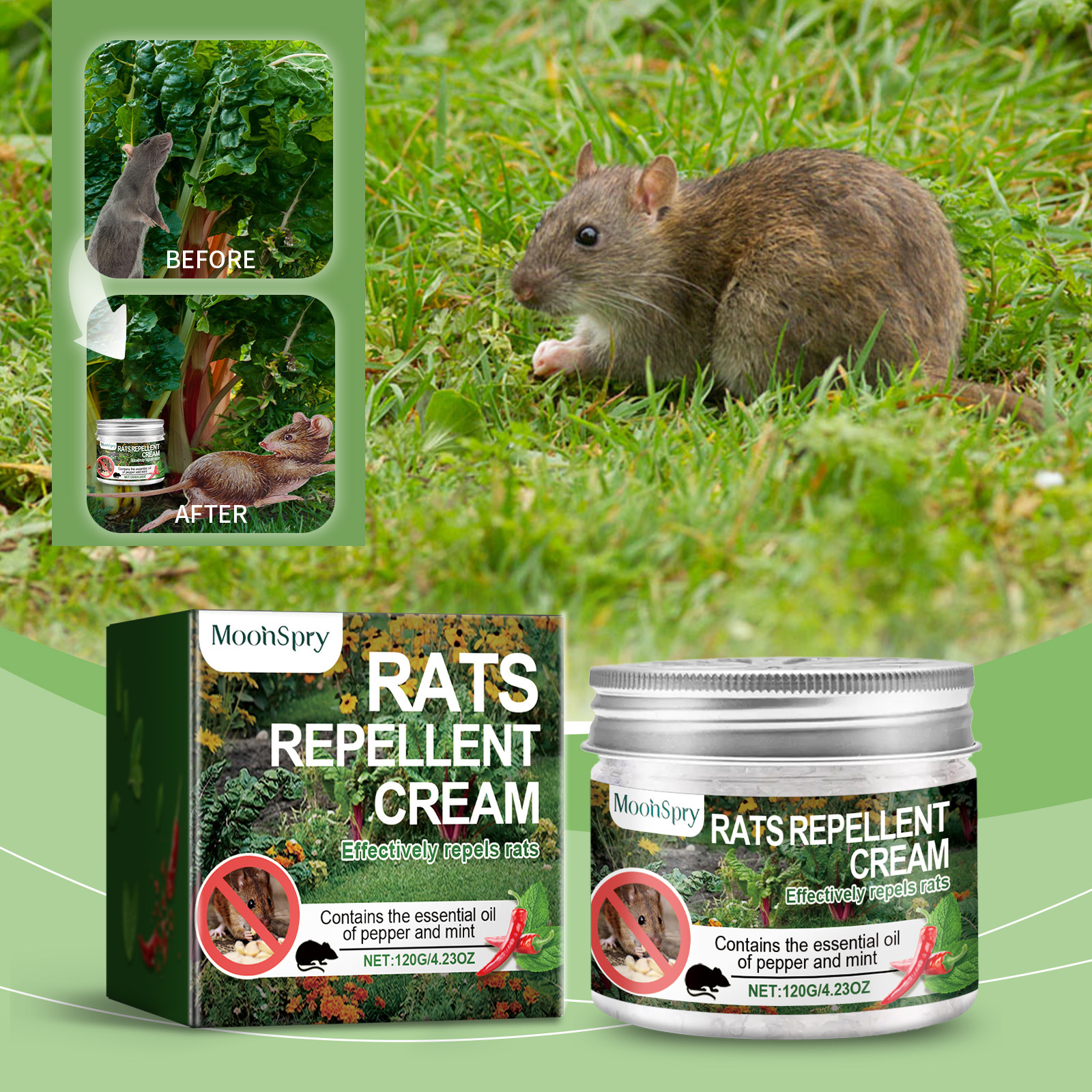 Rattenabwehrbalsam Für Haus Und Garten, Zum Schutz Des Gemüsegartens, Rattenfang- Und -abwehrbalsam Mit Pflanzenextrakten – 120 G -- Biemmedue