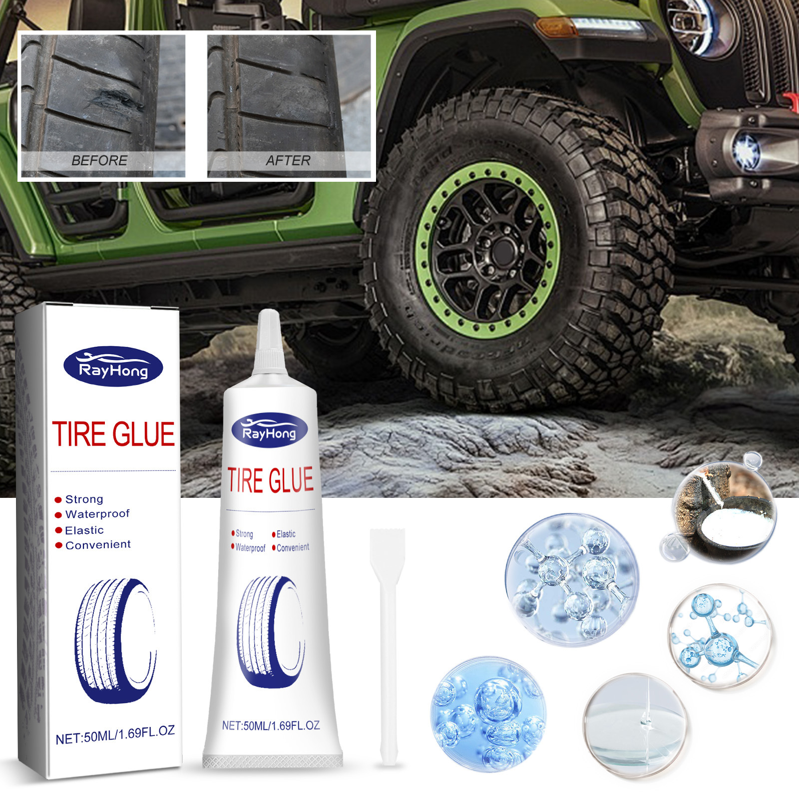 Reifenreparaturkleber Für Die Seitenwandreparatur Von Autoreifen – Weicher Reparaturkleber – 50 Ml -- De