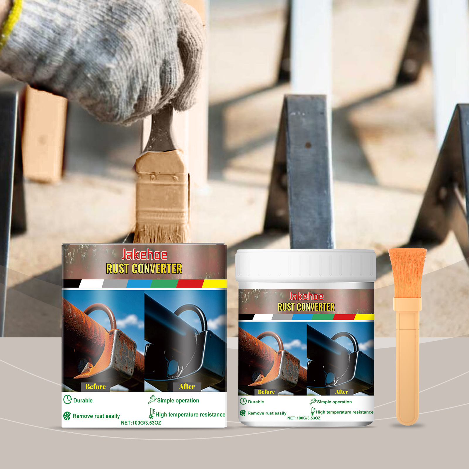 Rostschutz- Und Korrosionsumwandlungsfarbe, Metall-rostschutzfarbe, Rostumwandler, Schutzbeschichtung Für Geräte, Reinigung Und Instandhaltung – 100 G × 1 + Pinsel × 1 -- Biemmedue