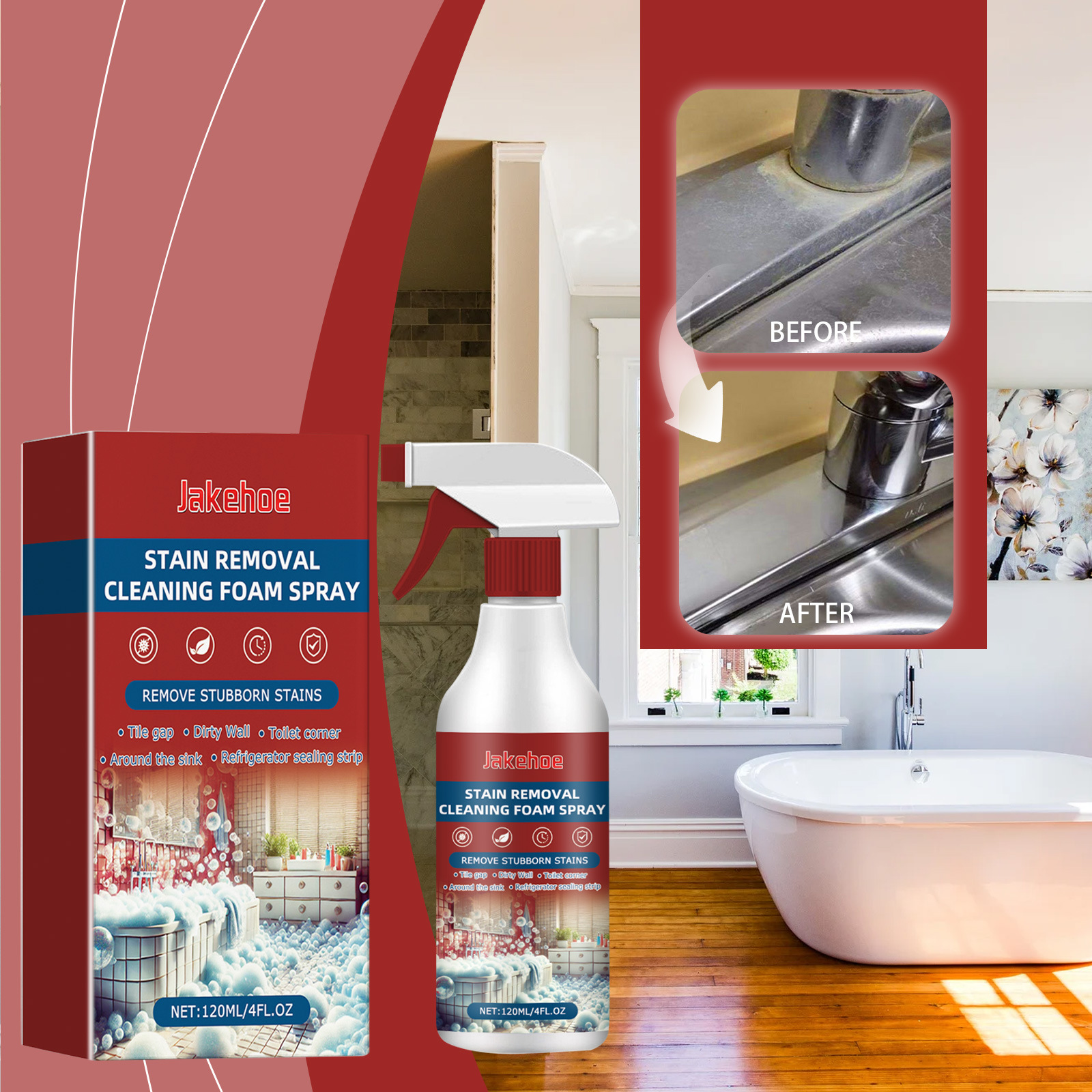 Schaumreiniger Für Bad, Wc, Badewanne, Waschbecken, Fliesen – 120 Ml -- De