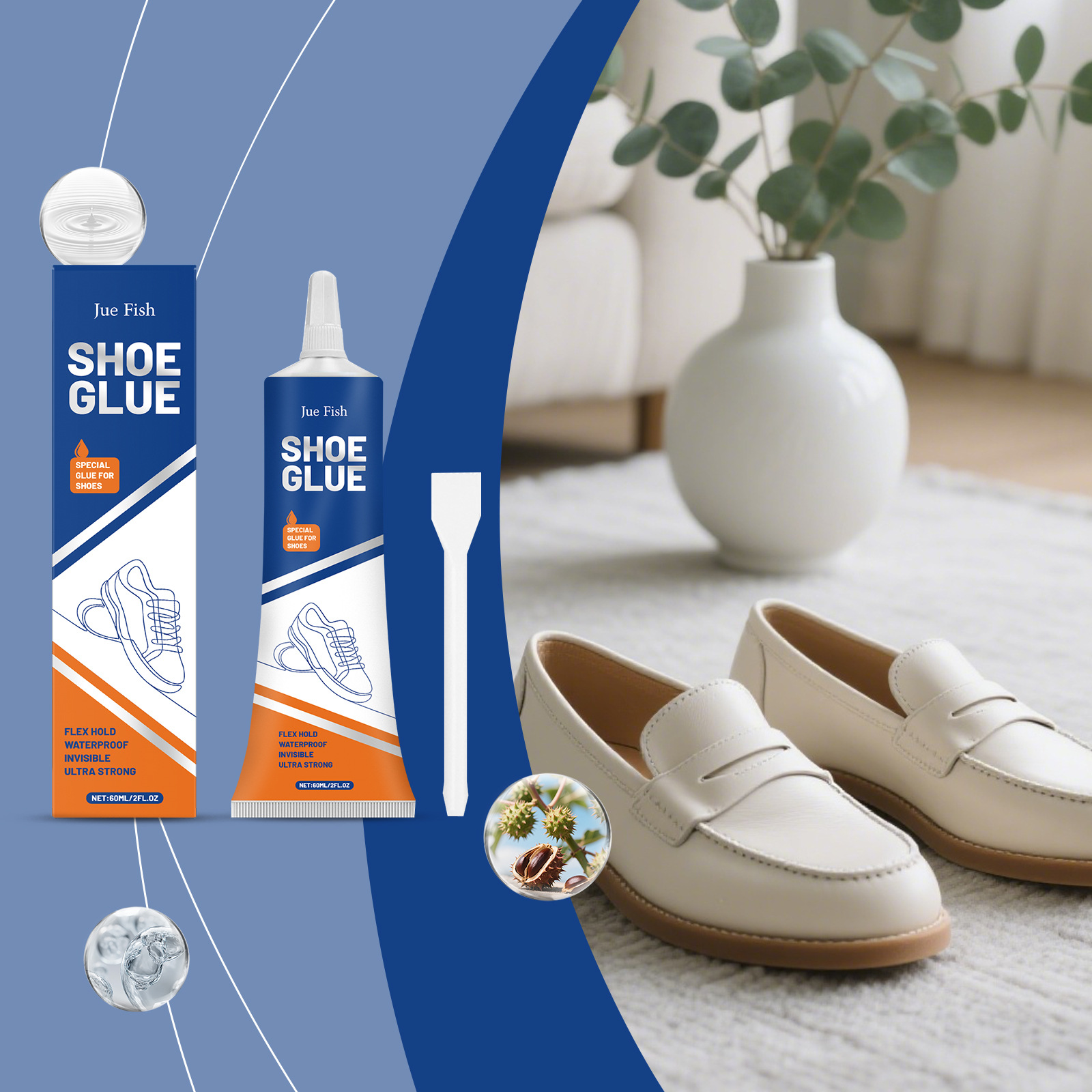 Schuhreparaturkleber – Schonende Haftung, Langanhaltend Und Rückstandsfrei, Geeignet Für Den Täglichen Gebrauch Auf Allen Schuharten – 60 Ml × 1 + Schaber × 1 -- Biemmedue