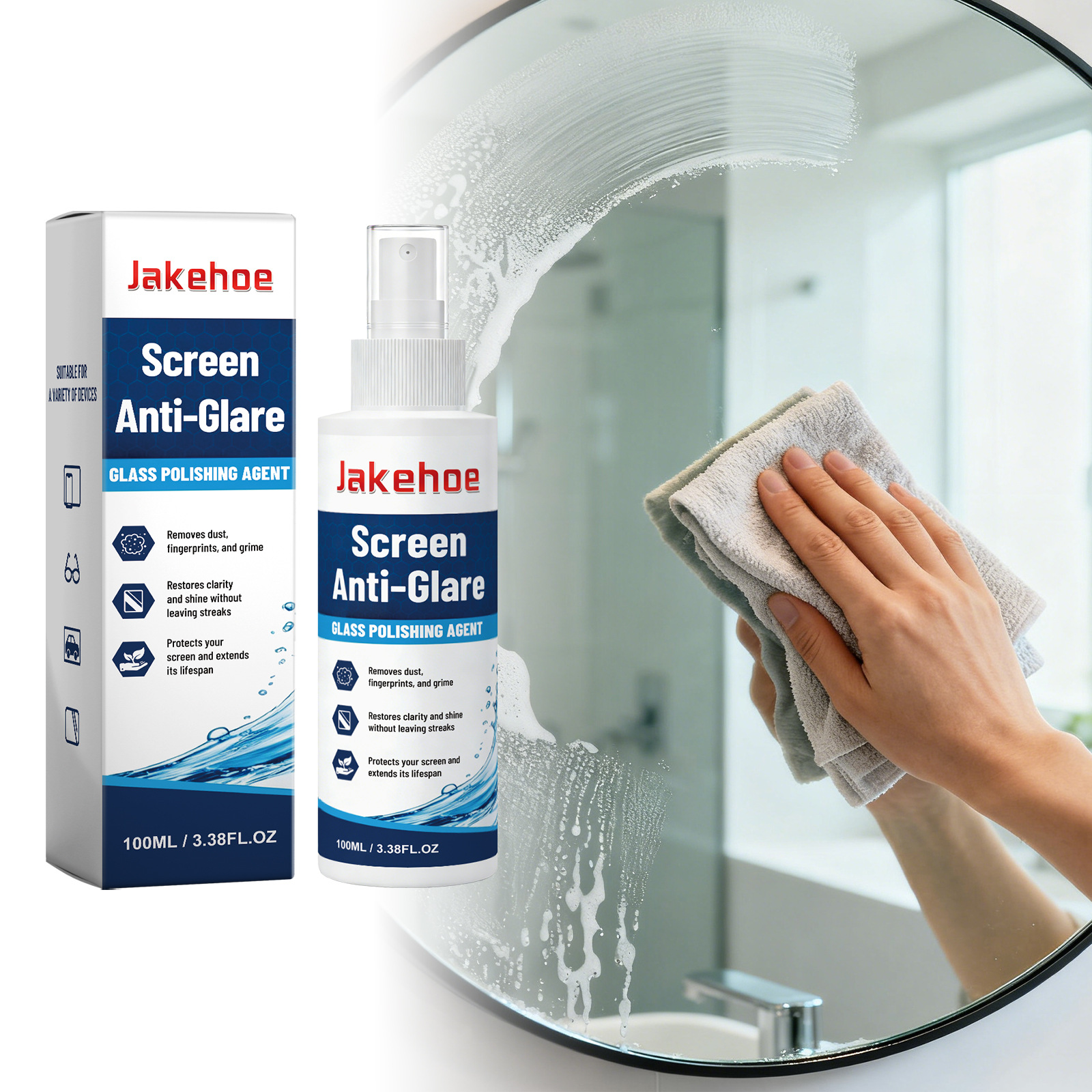 Spiegelreinigungsspray, Sanfte Tägliche Pflege Für Brillen Und Handydisplays, Praktisches Spray – 100 Ml -- De