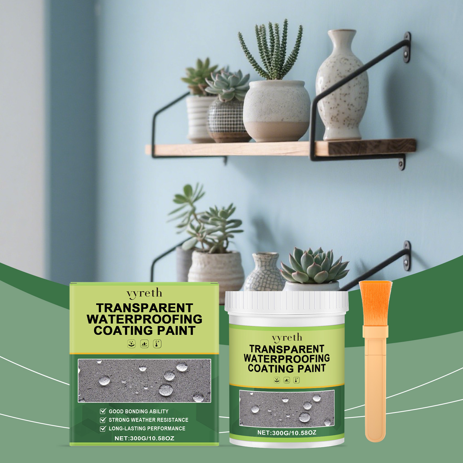 Transparente, Wasserdichte Beschichtung Für Badezimmer, Balkone Und Dächer (fliesen Müssen Nicht Entfernt Werden), Geeignet Für Verschiedene Oberflächen – 300 G × 1 + Pinsel × 1 -- Biemmedue