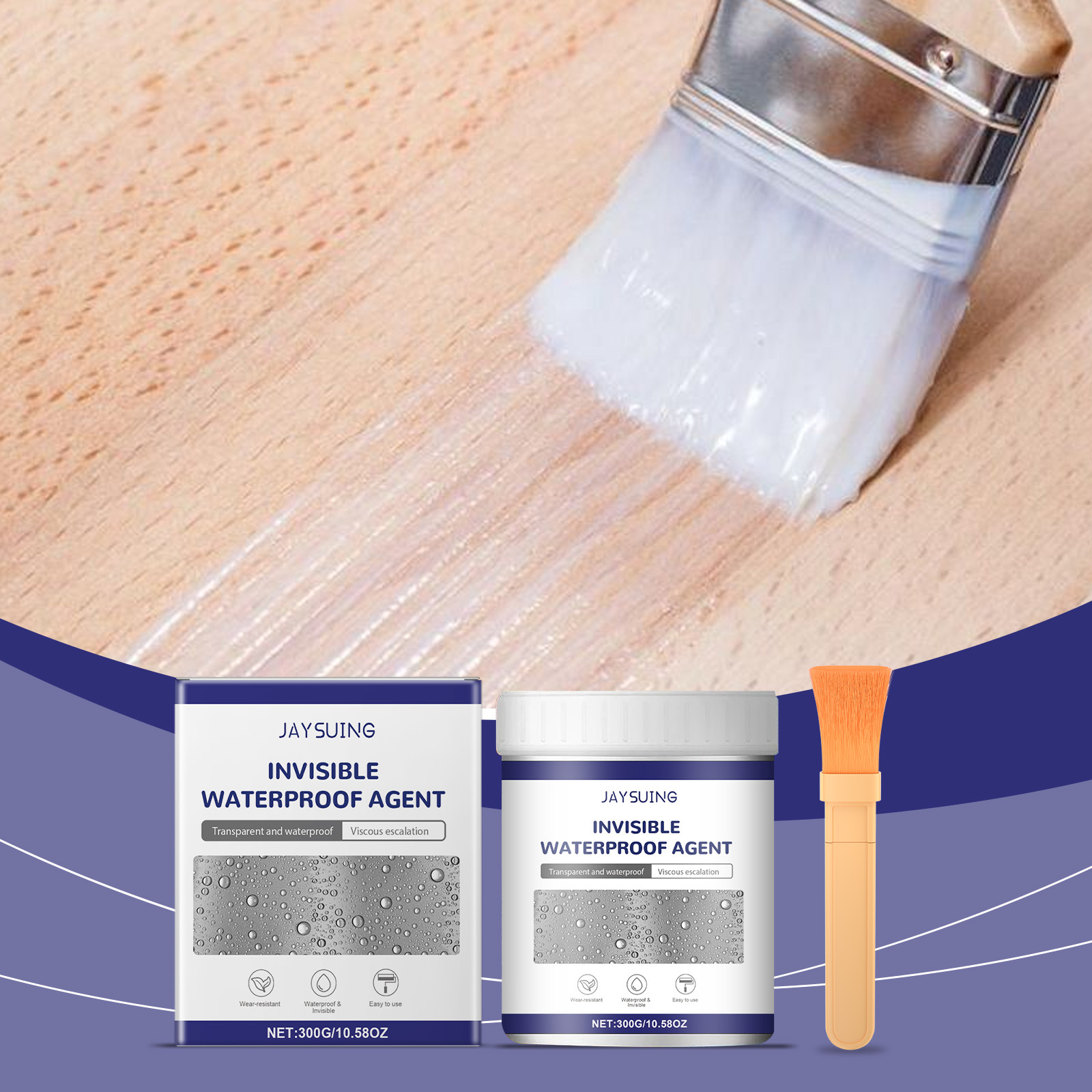 Transparente, Wasserdichte Versiegelung Für Keramikfliesen Und Wände, Wasserdichte Beschichtung Für Die Hausrenovierung – 300 G × 1 + Pinsel × 1 -- Biemmedue