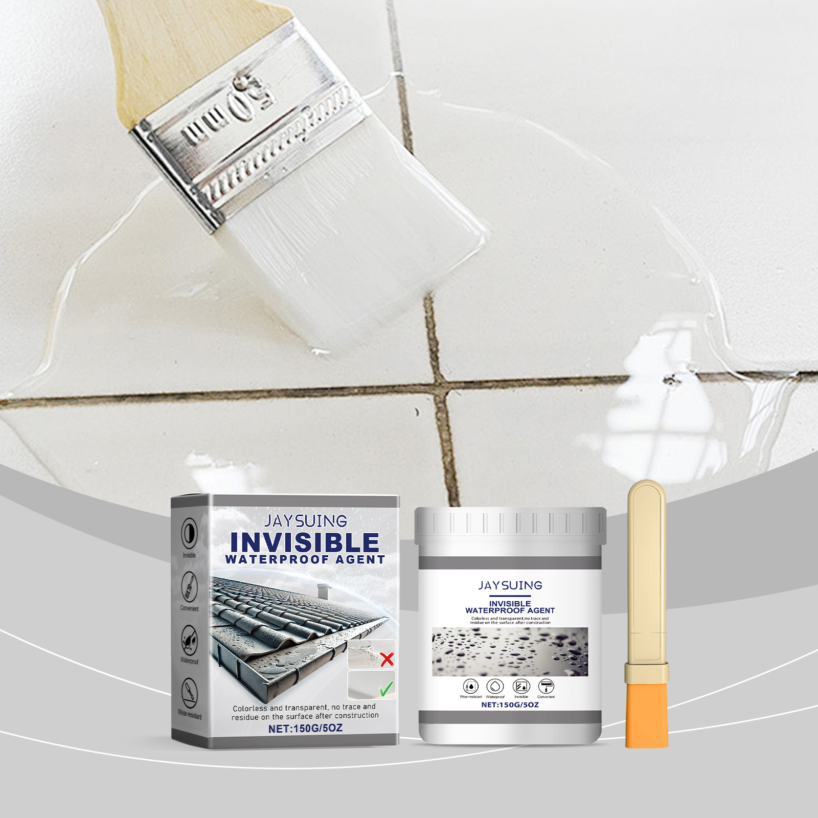 Transparenter, Wasserfester Klebstoff, Langlebig Und Einfach Anzuwenden, Geeignet Für Den Heimgebrauch. 150 G + Pinsel -- De