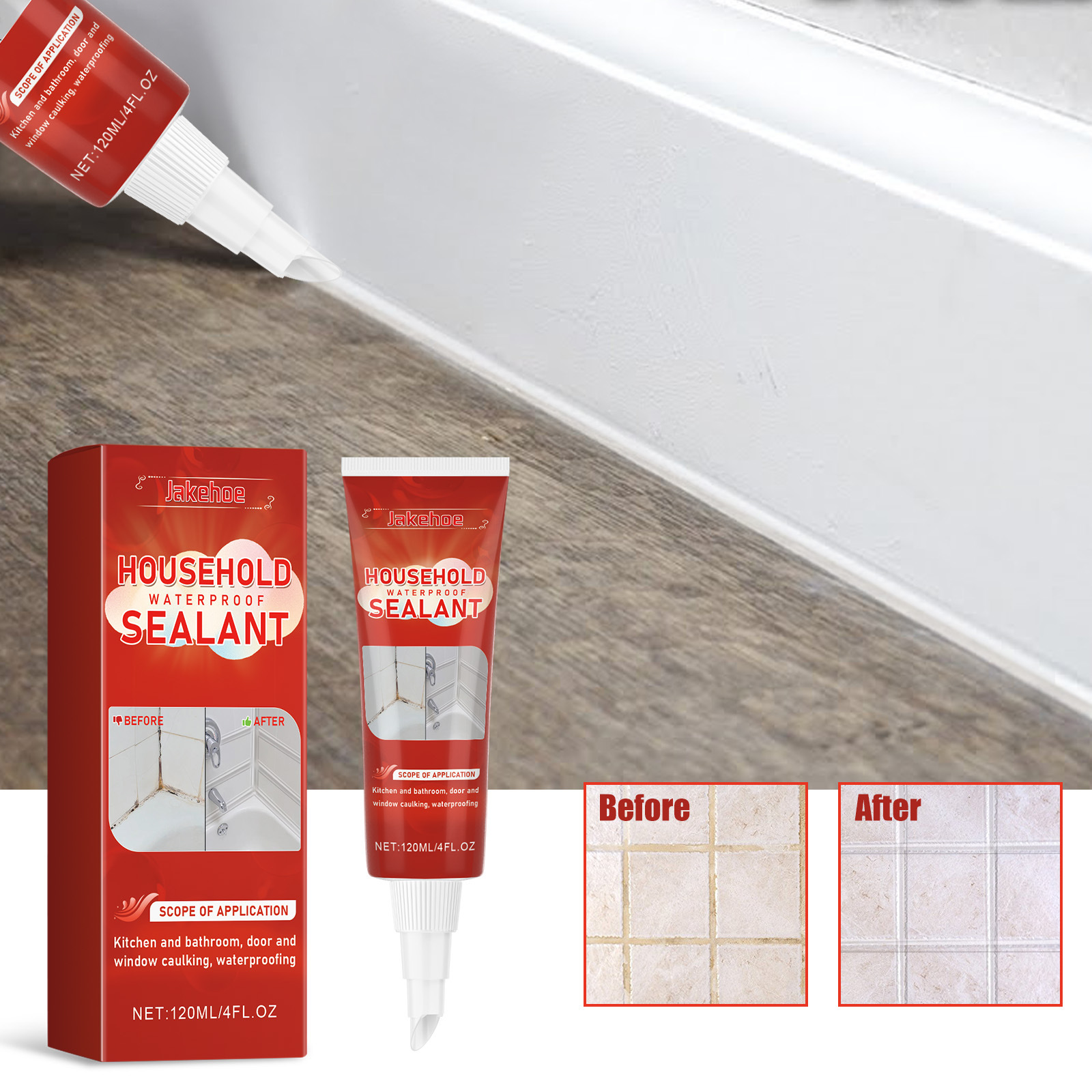 Wasserdichte Haushaltsdichtmasse Für Fliesen, Badezimmer, Toilette Und Waschbecken Anti-schimmel-füllmaterial, Fugenmasse Und Leckreparaturkleber – 120 Ml -- De