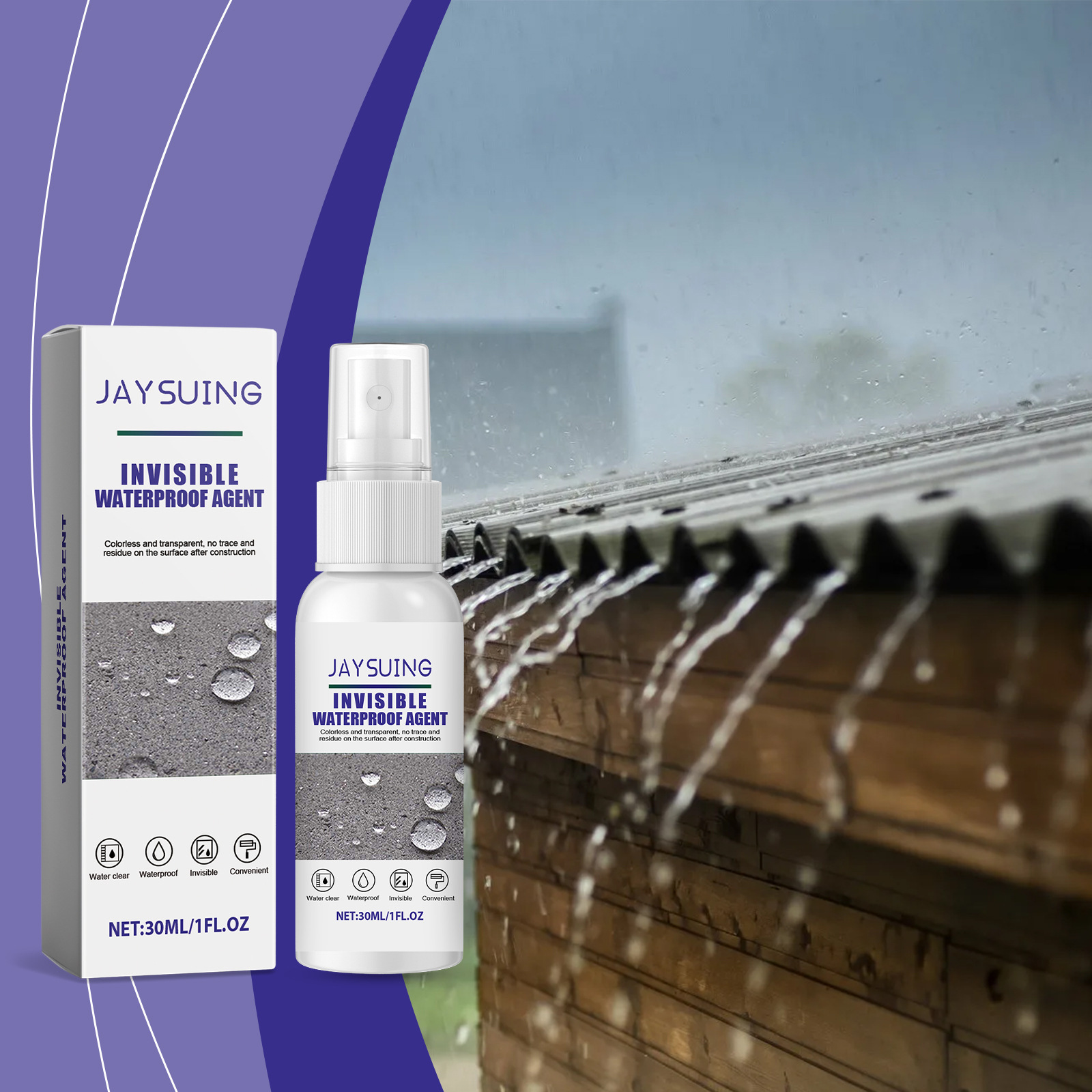 Wasserfester, Unsichtbarer Nano-klar-fliesenkleber Zum Aufsprühen Für Badezimmer – 30 Ml -- De