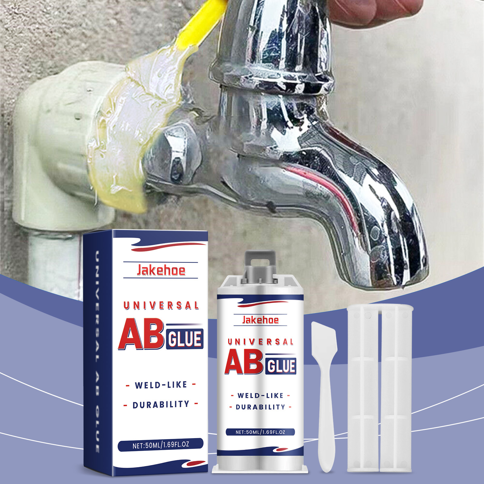 Wirksamer Füllstoff Für Risse In Rohroberflächen, Wasserabweisender Klebstoff – 50 Ml Reparaturkleber + Schiebestab + Spachtel -- Biemmedue