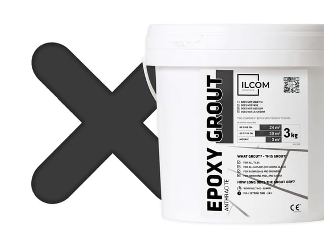 Ilcom - Epoxidharzmörtel zum Füllen von Fugen - Anthrazit - 3Kg