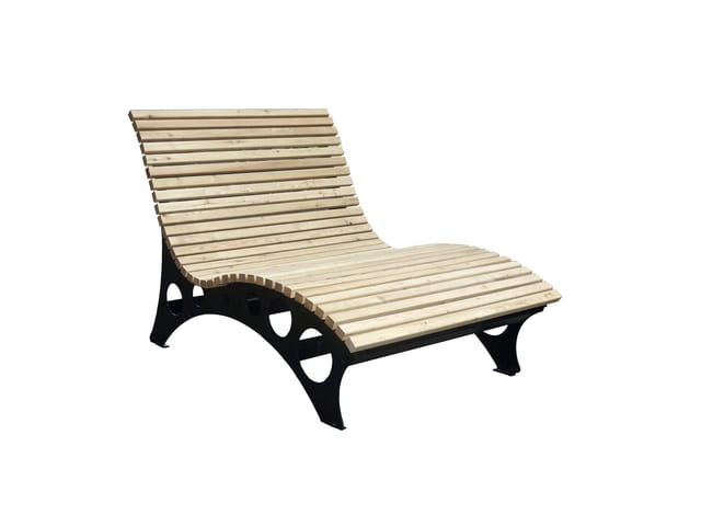 Wellenholzliege / Waldsofa taiga - 120 Sonnenliege Wellenholzliege Holzliege Lärche - Home Deluxe