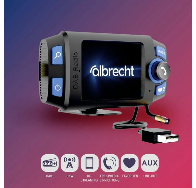 Albrecht - dr 55 Mini dab+ Empfänger Bluetooth Musikstreaming, Freisprechfunktion