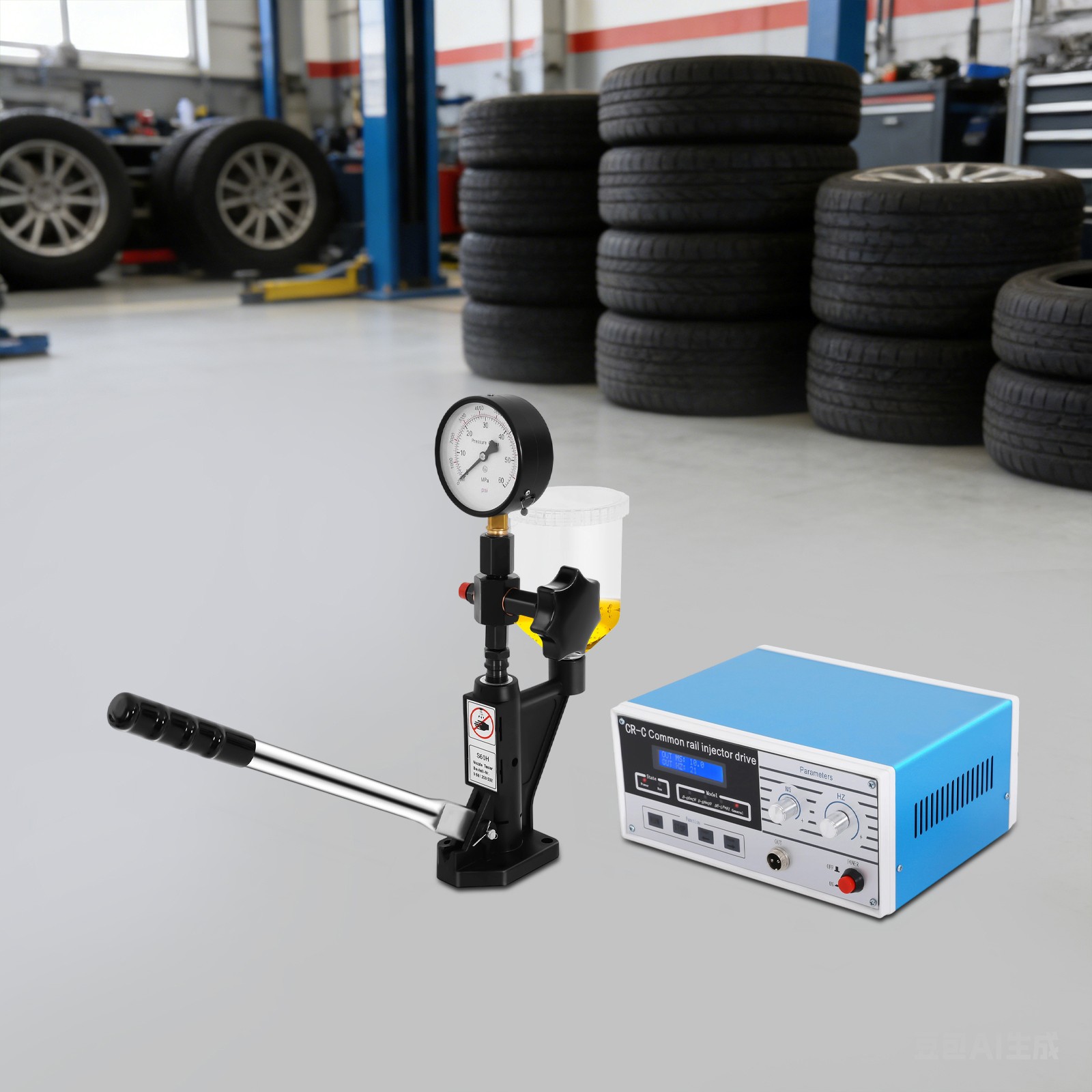 Diesel Einspritzdüsen Prüfgerät Injektor Tester 0-600bar & 0-8000psi Für S60h
