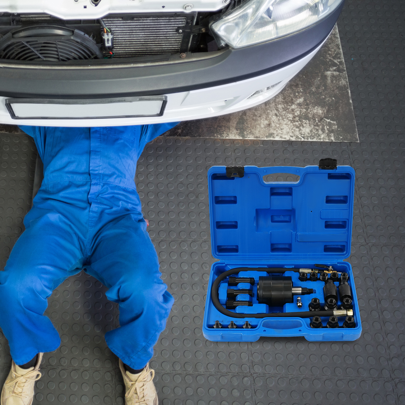 23-teiliges Pneumatisches Einspritzdüsen-abziehwerkzeug-set, Ideal Für Dieselmotoren, Mit 19 Adaptern