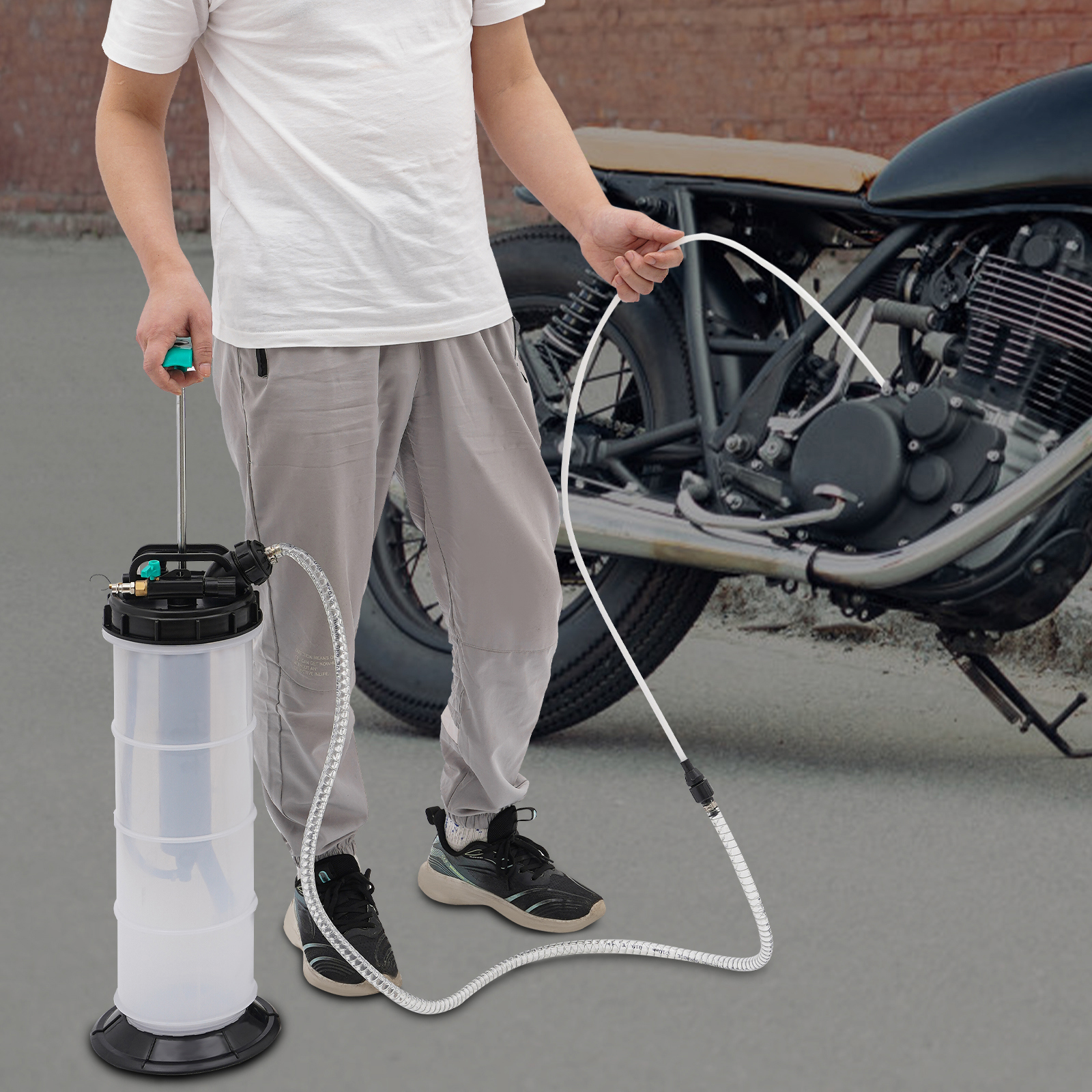 Ölabsaugpumpe 7.5l, Manuell/pneumatisch, Ideal Für Motoröl, Getriebeöl, Kühlmittel, Für Werkstatt & Hobby