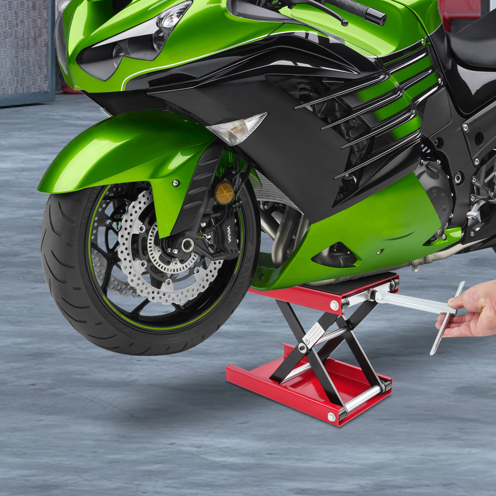 Motorradheber 500kg, Höhenverstellbar, Faltbar, Ideal Für Wartung, Reinigung & Reparatur (rot)