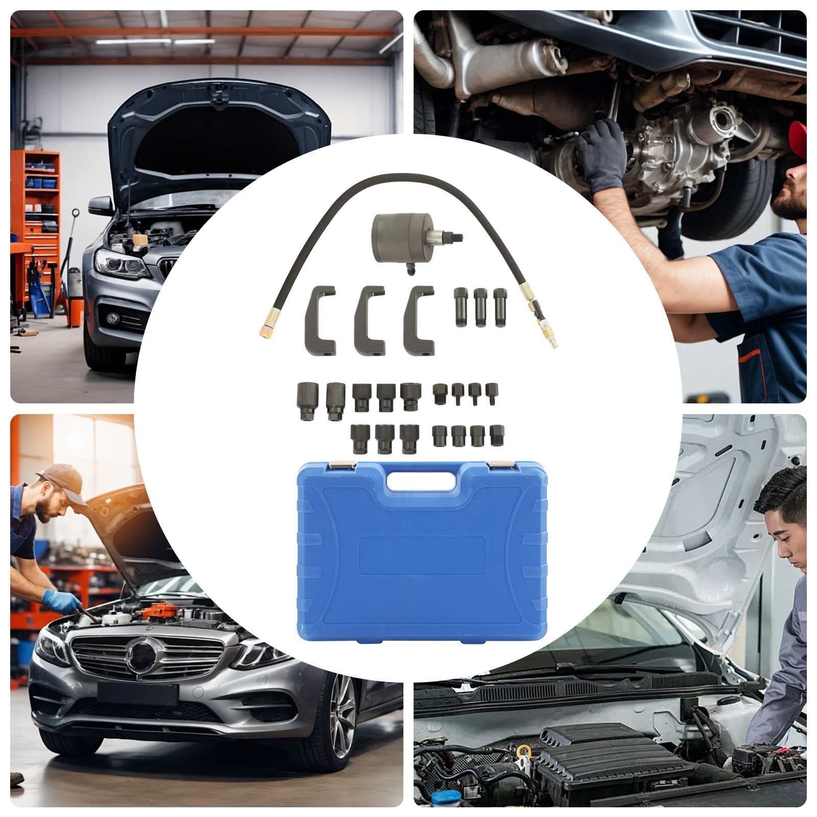 24-teiliger Diesel-einspritzdüsenzieher, Pneumatisch, Mit 19 Adaptern, Ideal Für Bosch, Delphi, Denso, Siemens