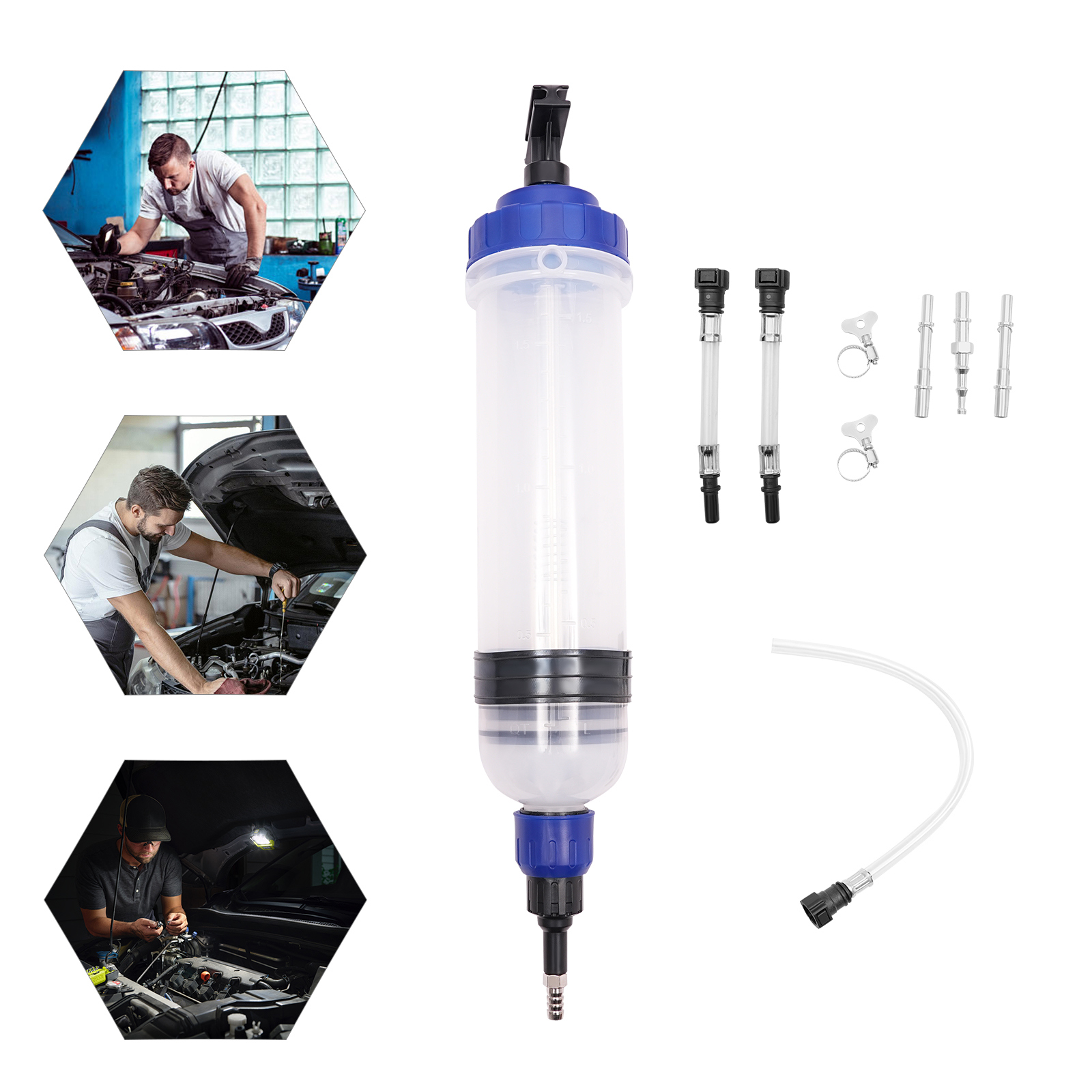 1.5l Handpumpe Ölabsaugpumpe Manuelle Flüssigkeitsabsaug Abfüllpumpe Saugpumpe