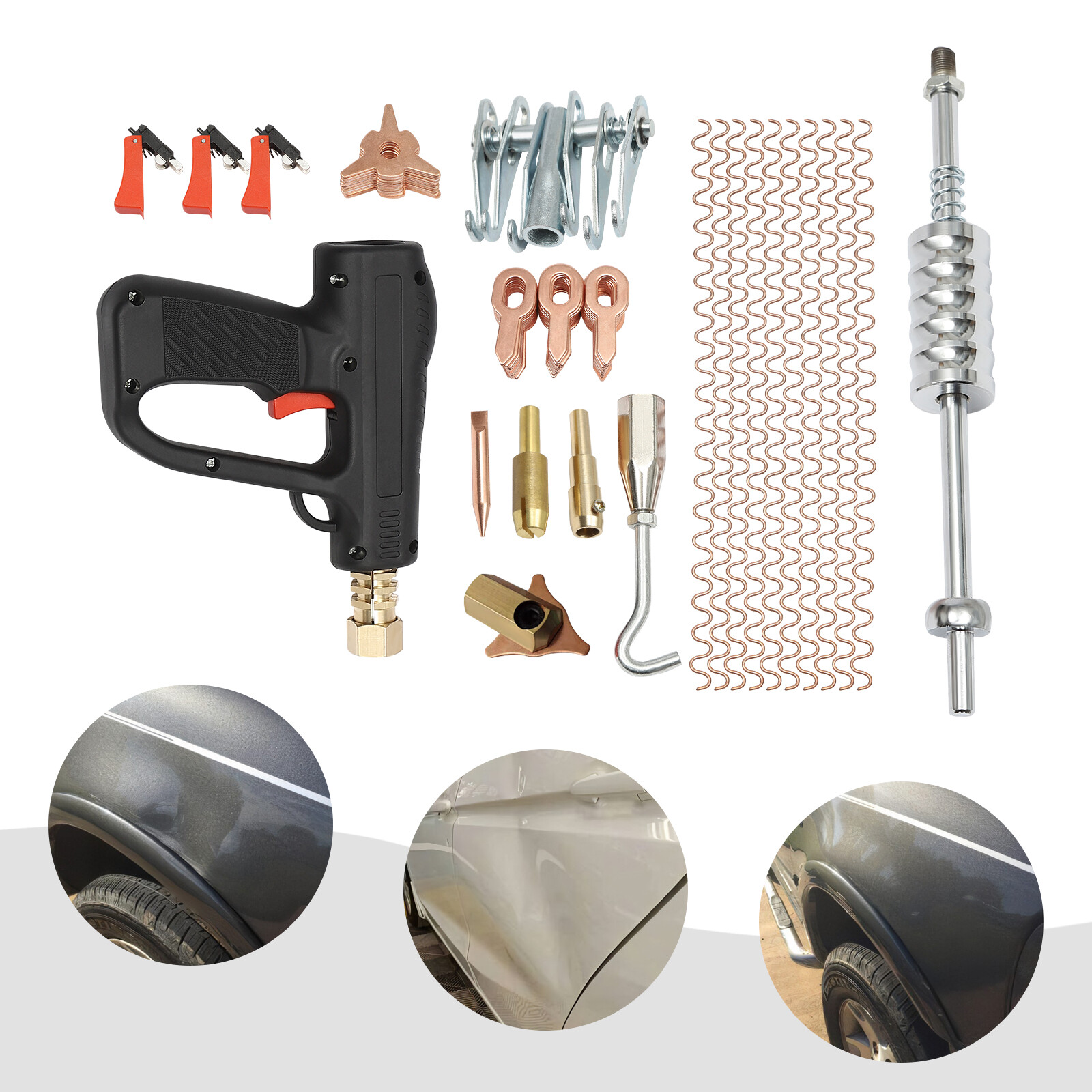 81-teiliges Punktschweiß-dellenzieher-set, Karosserie-reparatur-kit Mit Gleithammer & Schweißpistole, Ideal Für Auto, Lkw, Motorrad