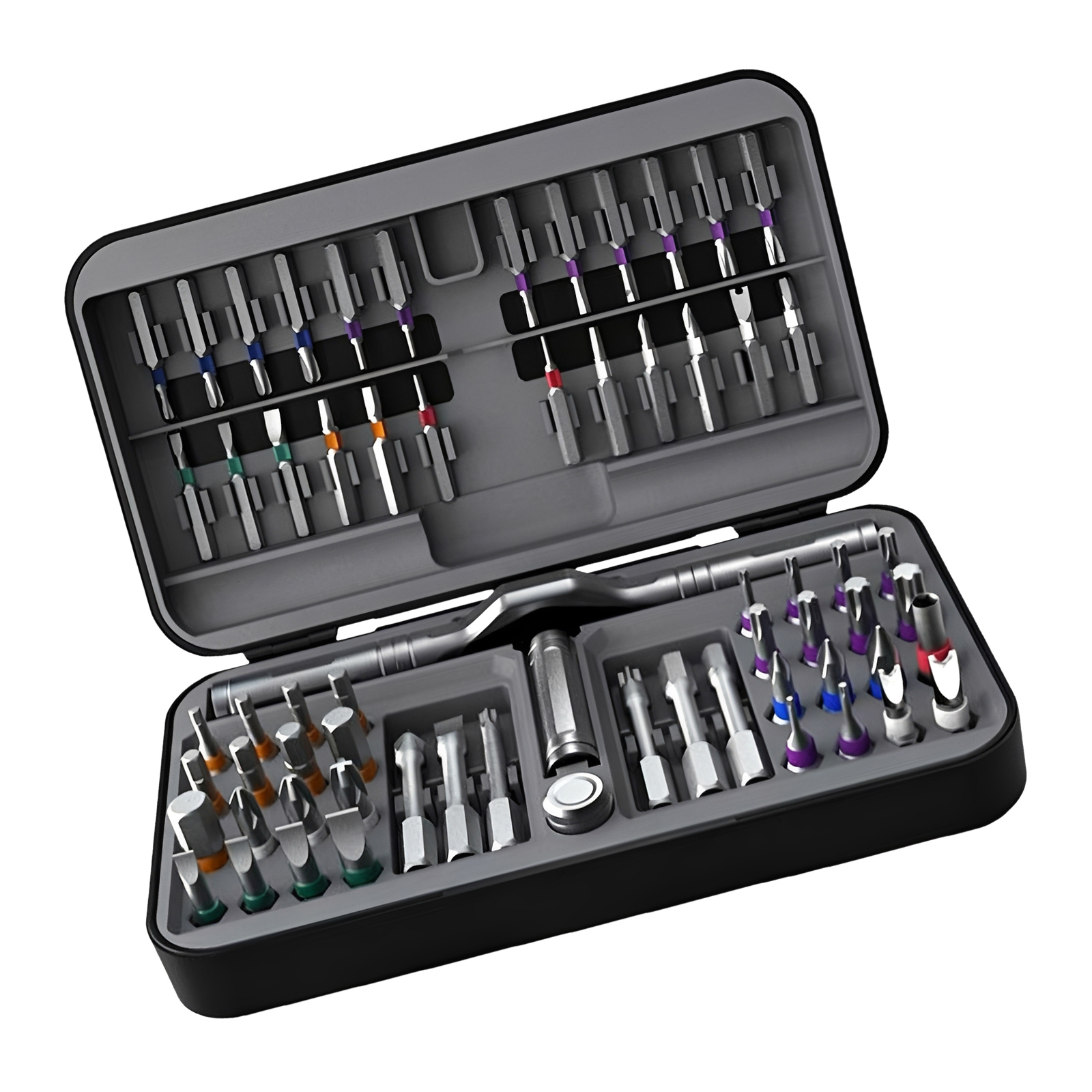 66 In 1 Magnetischer Ratschen-schraubendreher Set, S2-stahlbits, Abnehmbarer T-griff Mit 58-zahn Ratsche, Robuster Koffer, Für Möbelmontage, Präzisionsgeräte & Fahrradreparatur