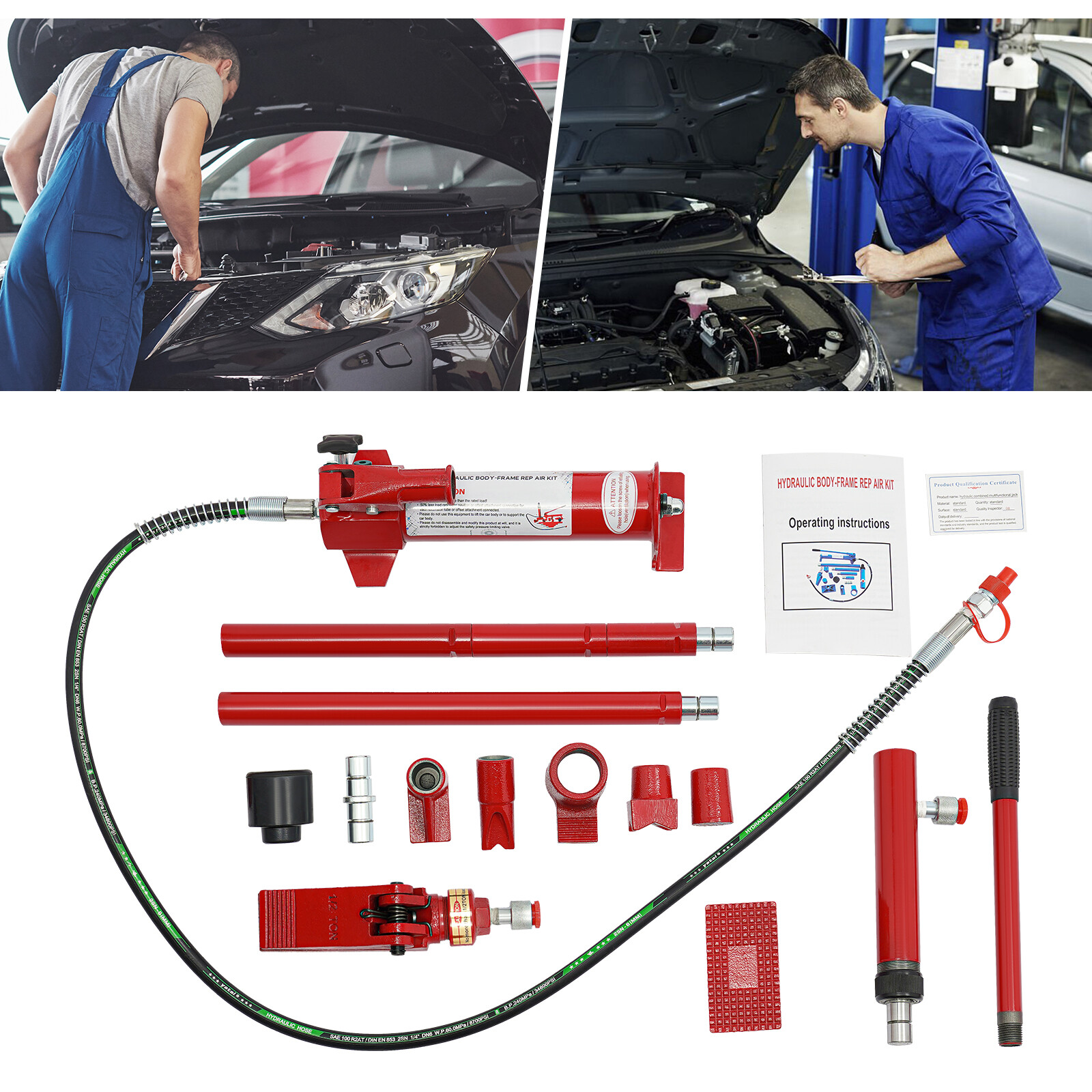 Hydraulischer Wagenheber 4t, Geteiltes Design, Ideal Für Kfz-reparatur, Werkstatt, Garage (rot)