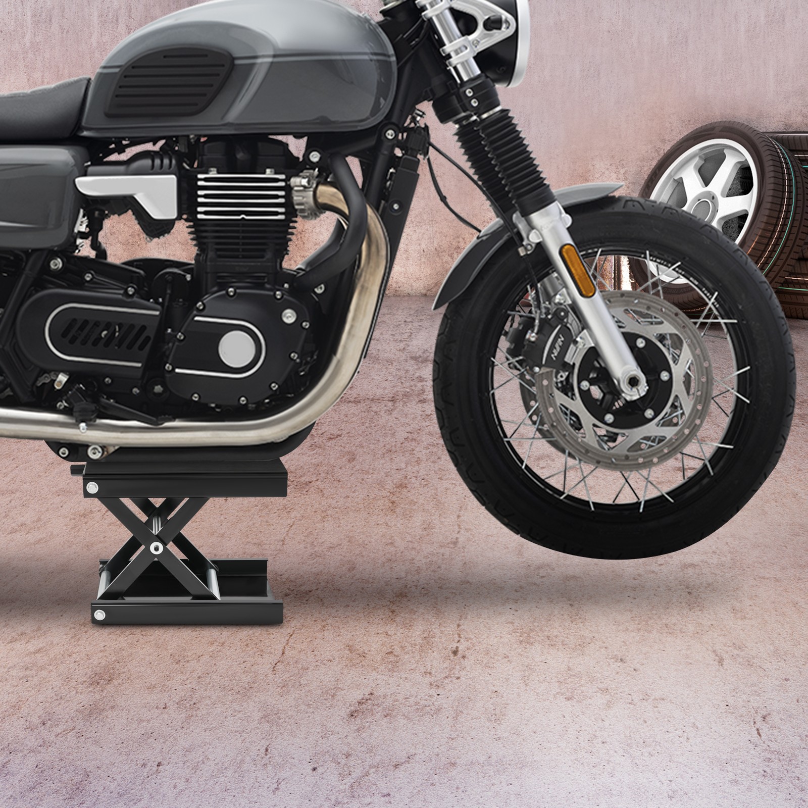 Motorradheber 500kg, Höhenverstellbar, Faltbar, Ideal Für Wartung, Reinigung & Reparatur (schwarz)