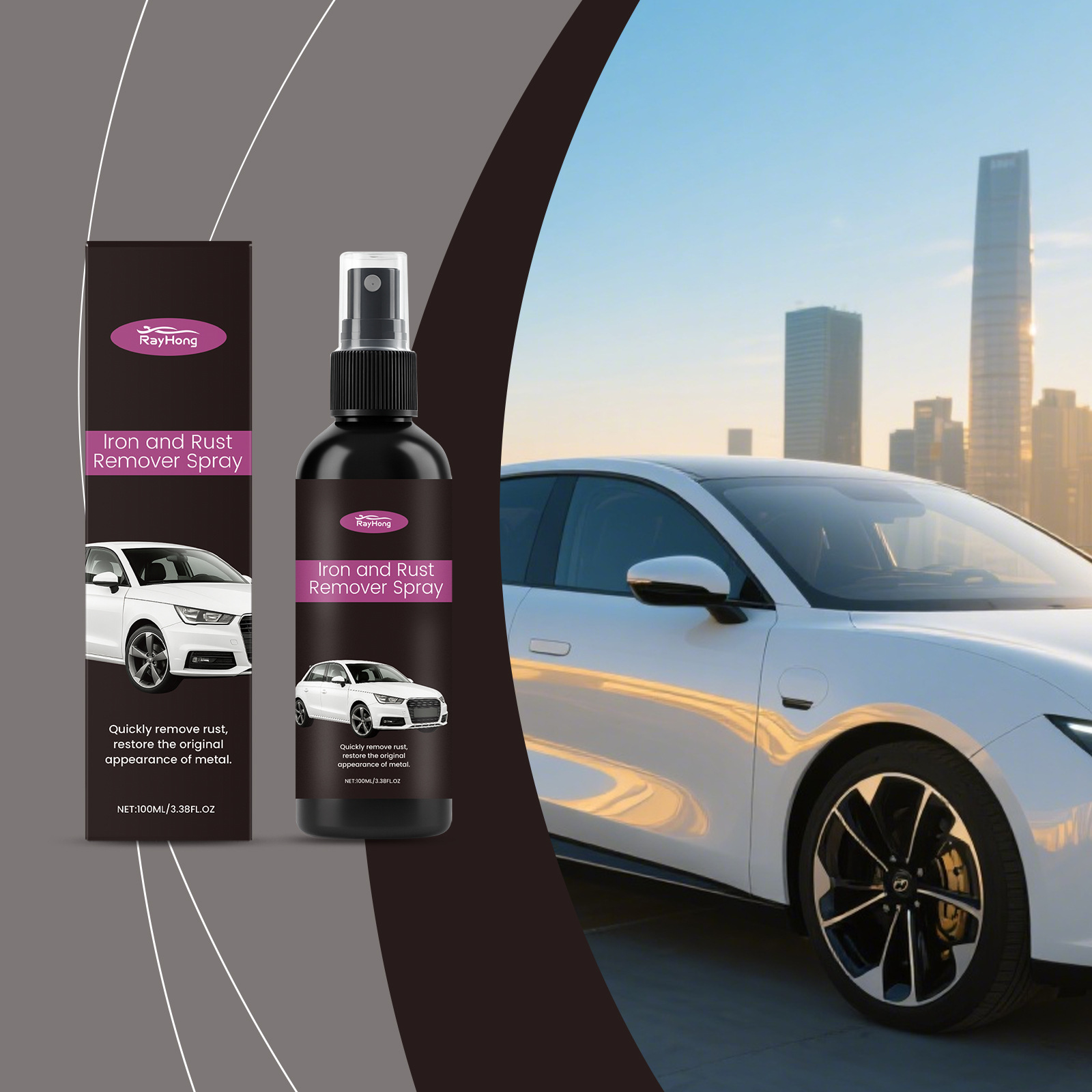 Auto-rostreiniger-spray Löst Schnell Hartnäckige Rostflecken Geeignet Für Edelstahl Und Eisenwaren. – 100 Ml -- Biemmedue
