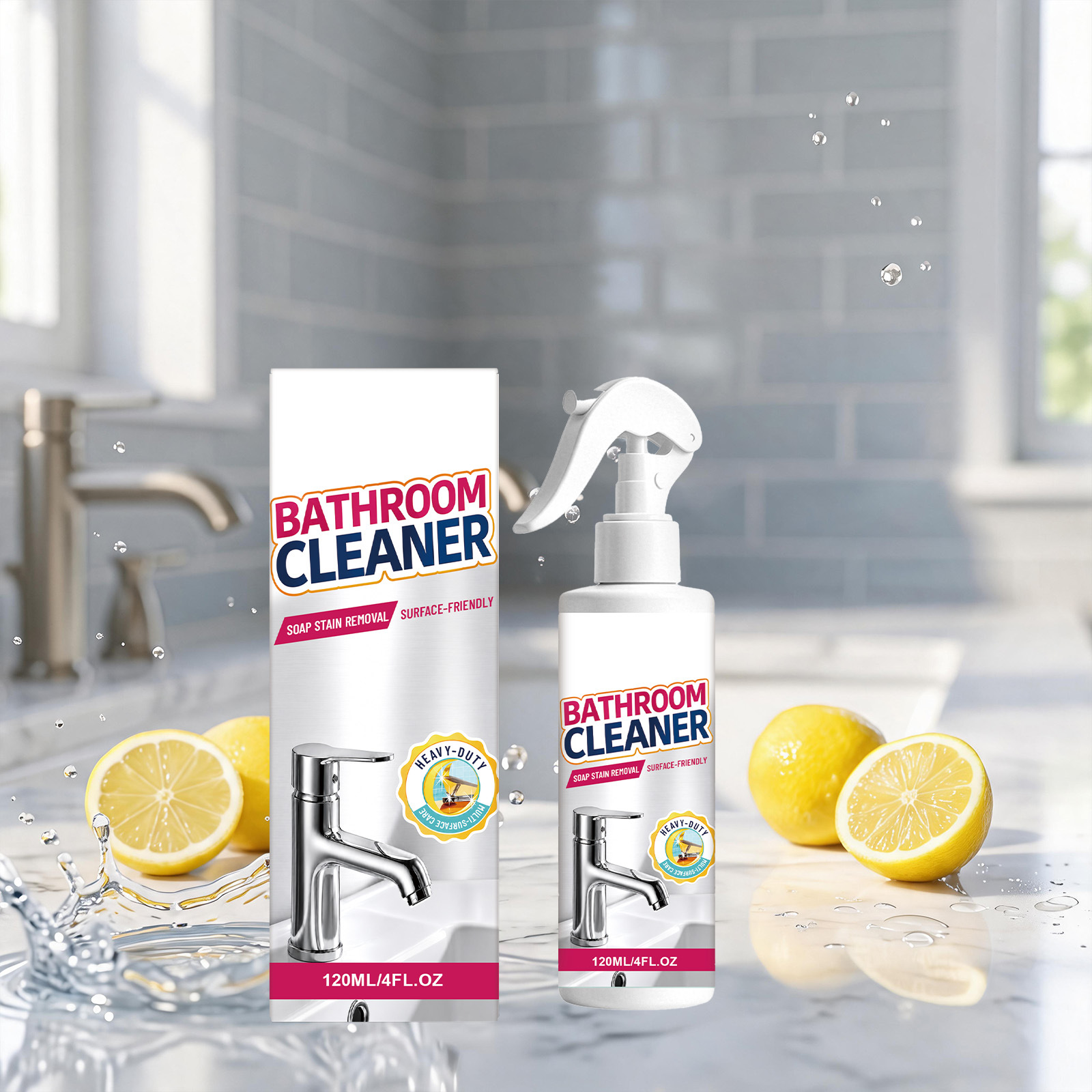 Badreiniger, Kalkentferner Für Fliesen Und Badewanne, Entkalker Für Bad Und Glas – 120 Ml -- Biemmedue