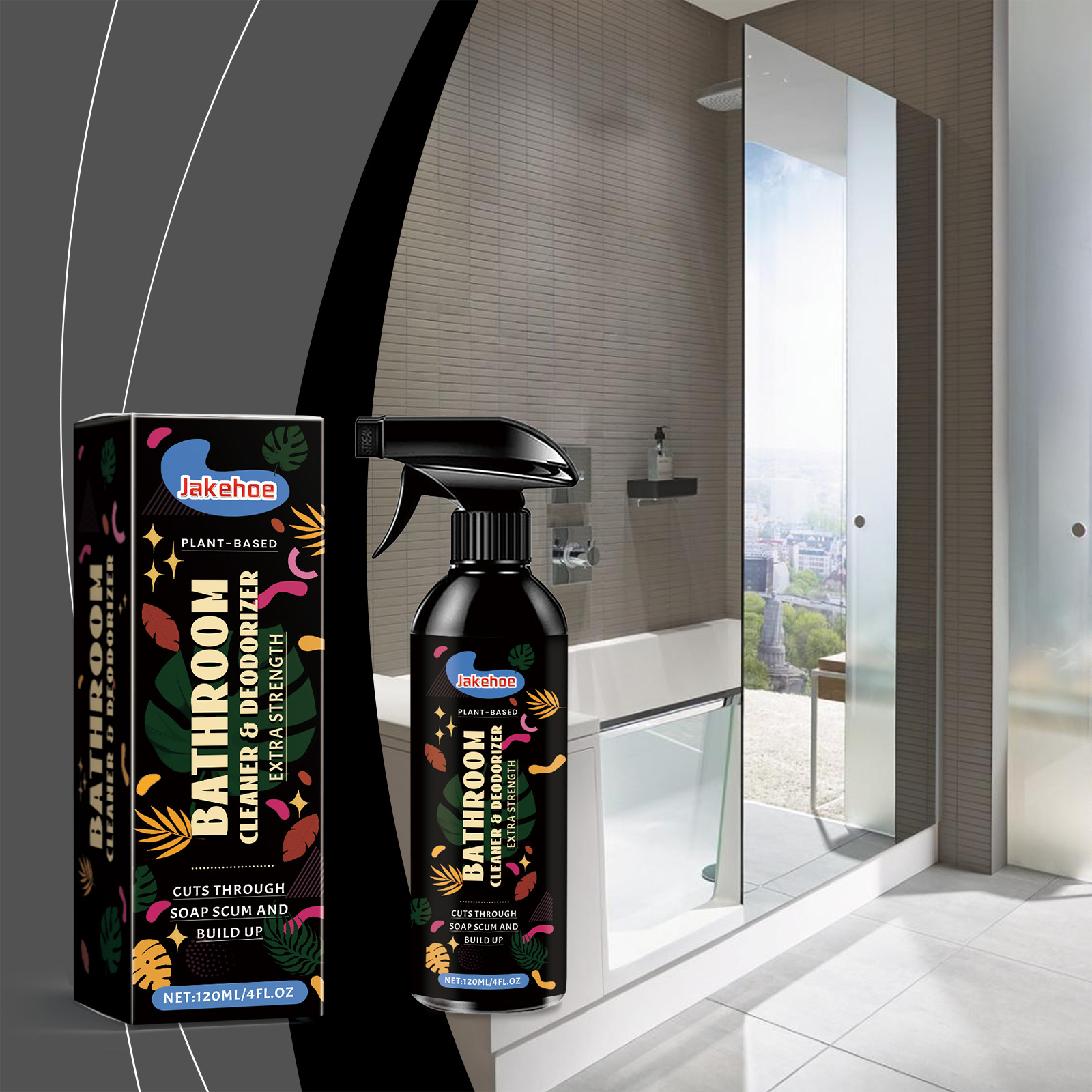 Badreiniger, Glasentkalker, Wasserfleckenentferner, Fliesen- Und Wandreiniger, Wc-entkalker – 120 Ml -- Biemmedue