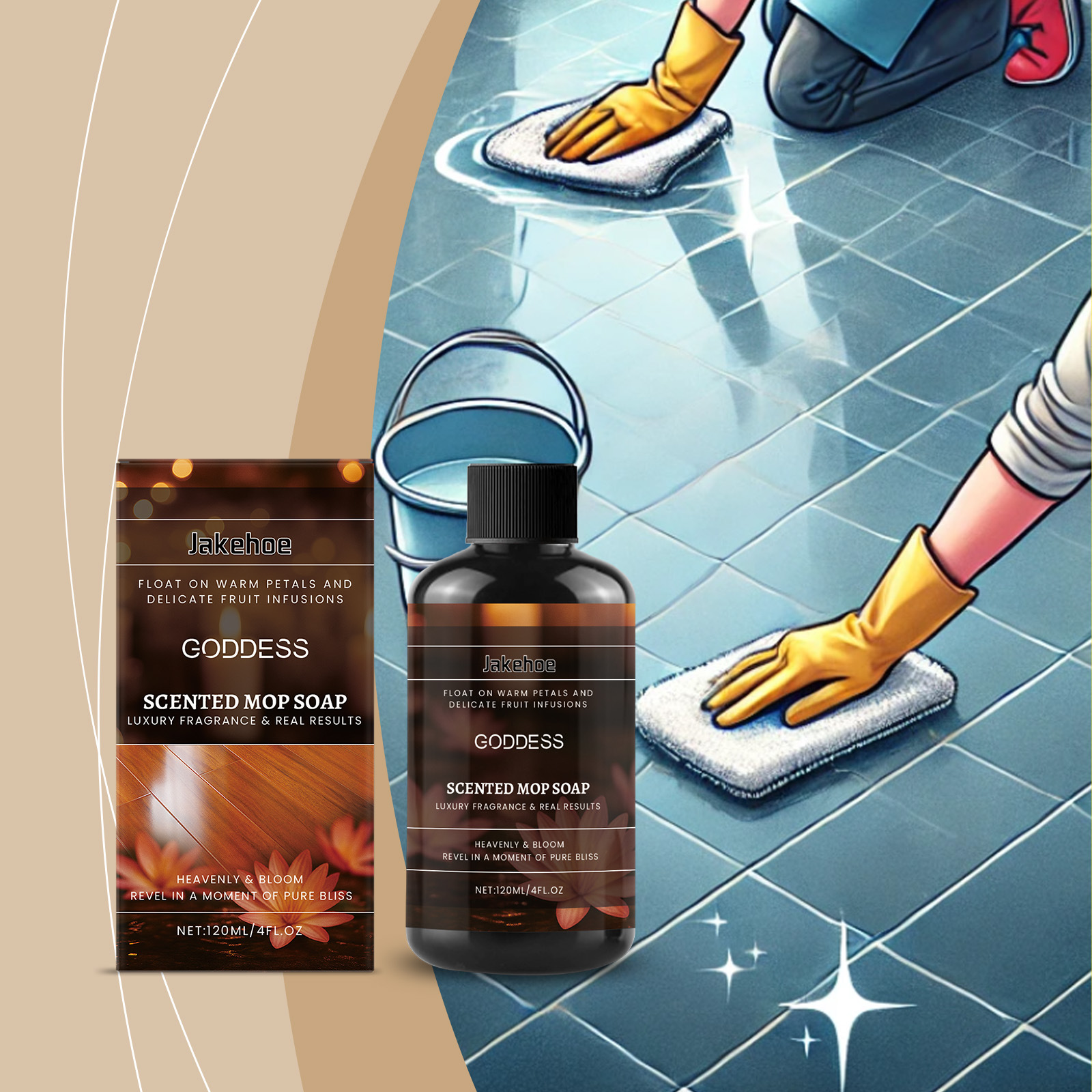 Bodenreiniger Für Verschiedene Materialien, Reinigt Und Pflegt, Schaumarme Haushaltsreinigungsflüssigkeit – 120 Ml -- Biemmedue