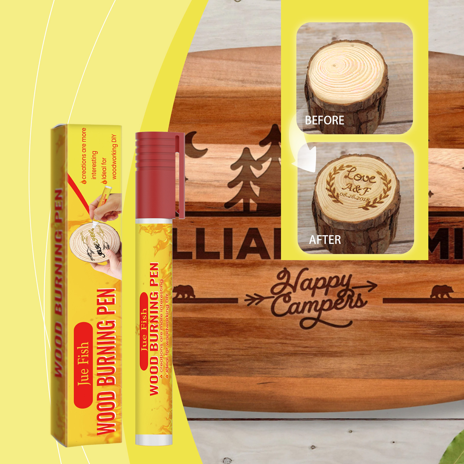 Brandmalstift Aus Holz, Handgefertigter Brandmalstift Aus Holz, Polierstift, Künstlerstift, Marker, Pyrographie – 1 Stück -- Biemmedue