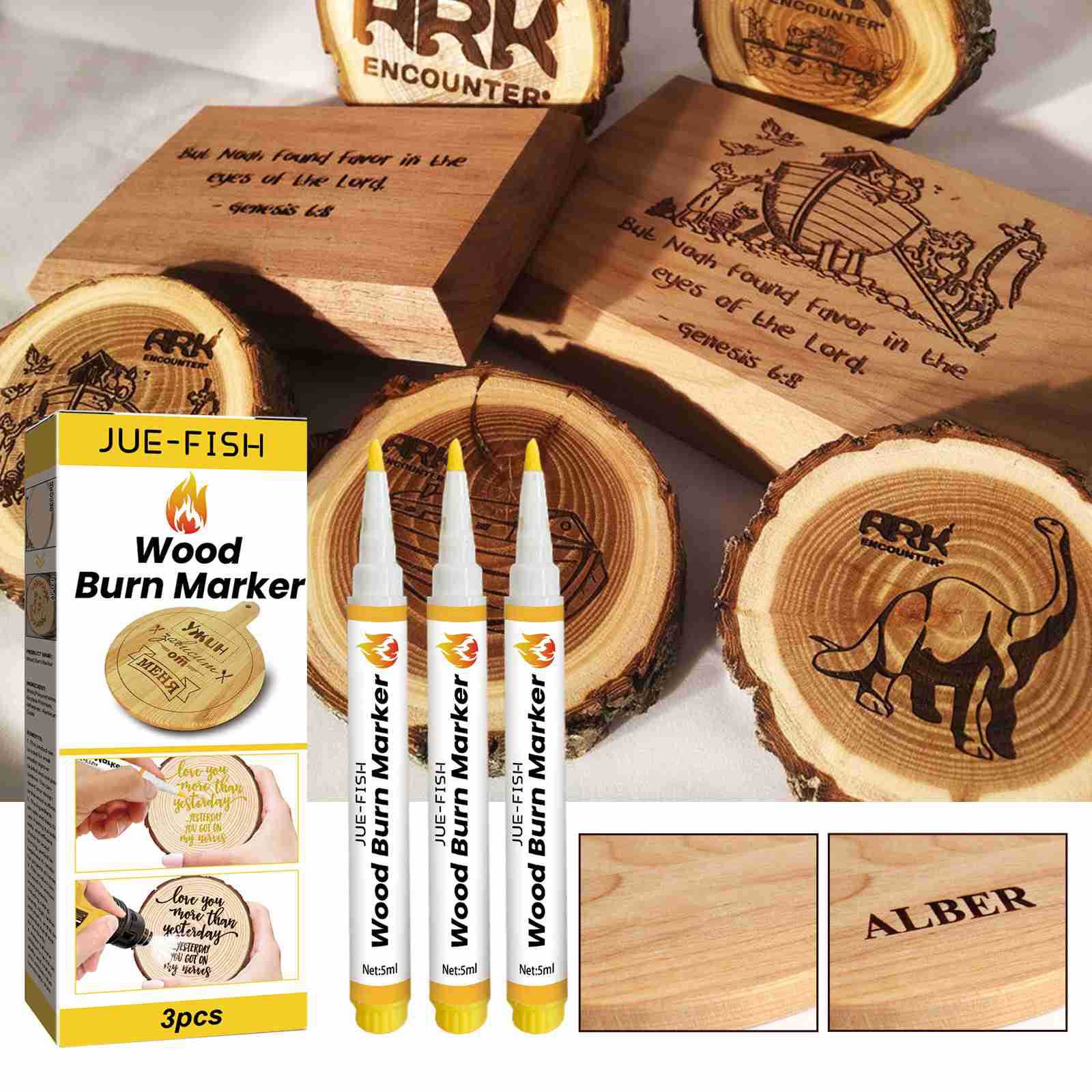 Diy-holzbrandmarker – Untersetzer Aus Holz, Schneidebrett-pyrographiestift – 5 Ml X 3 -- Biemmedue