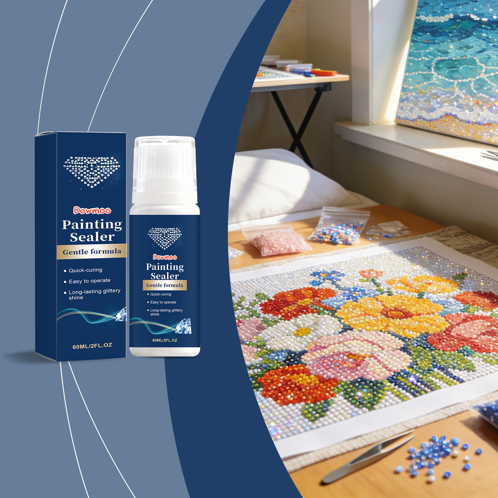 Diamantmalerei-versiegelung, Zum Versiegeln Von Diamant-graffiti-kunstwerken Und -bastelarbeiten, Für Natürlichen Glanz, Staubschutz Und Klarheit – 60 Ml -- Biemmedue
