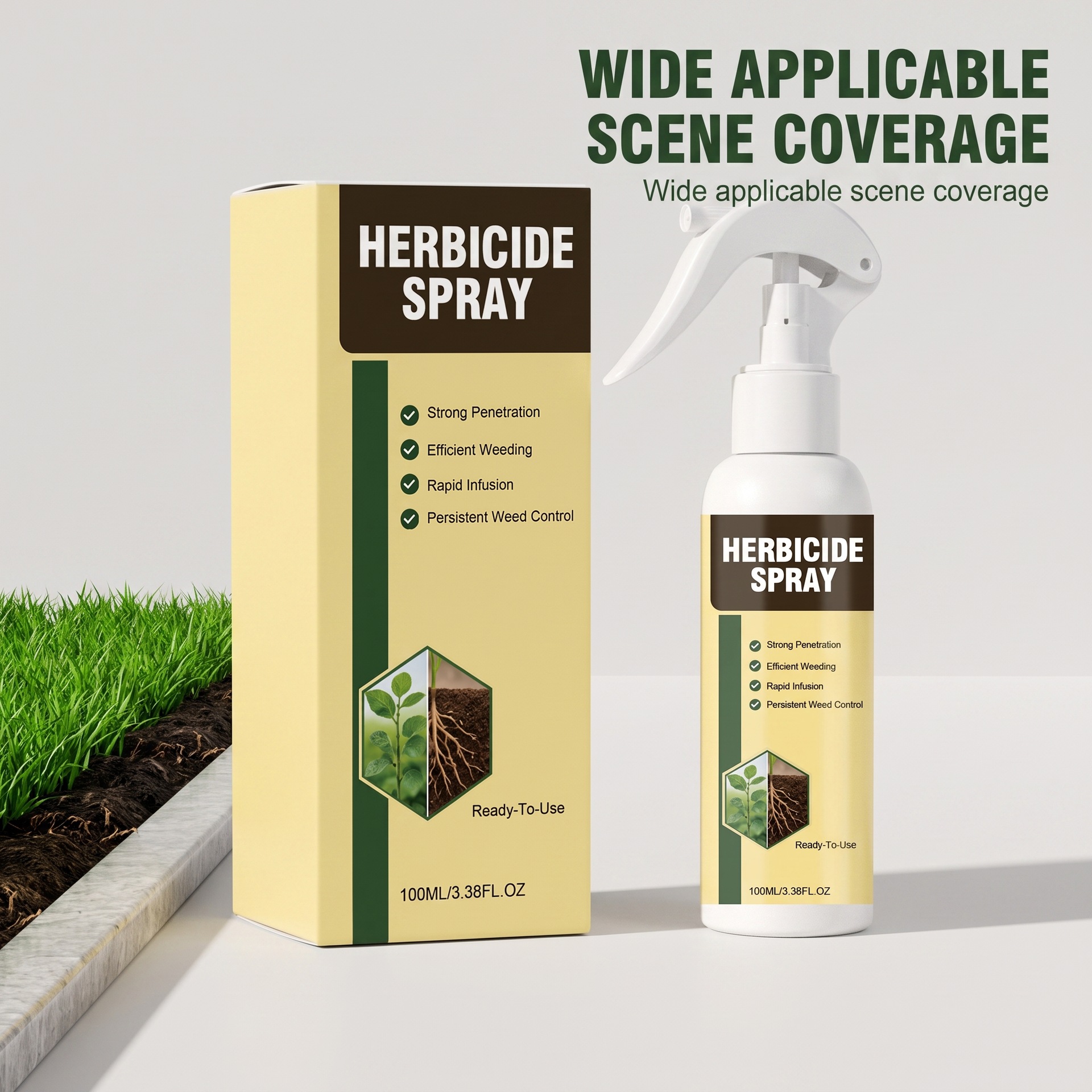 Dieses Unkrautspray Wirkt An Wurzeln Und Stängeln Von Unkraut, Ist Für Verschiedene Standorte Geeignet Und Reduziert Das Unkrautwachstum. Gleichmäßig Sprühen. – 100 Ml -- Biemmedue