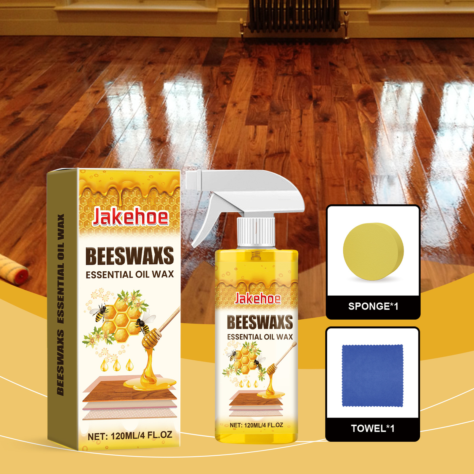 Eu-sicherheitsdatenblatt: Bienenwachsspray Zur Holzpolitur – 120 Ml + Schwamm + Handtuch -- Biemmedue