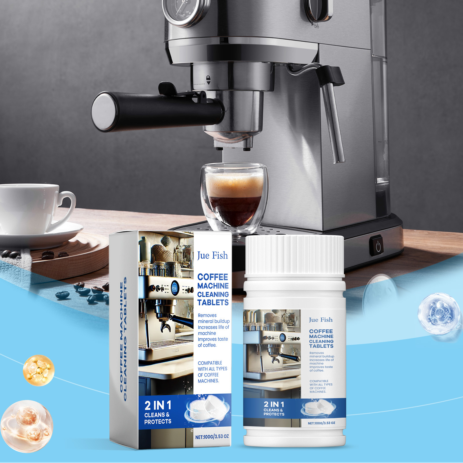 Entkalkungstabletten Für Kaffeemaschinen – Reinigt Und Entfernt Kalk Und Verunreinigungen Aus Filtern, Pflegt Und Repariert Diese – 100 G -- Biemmedue