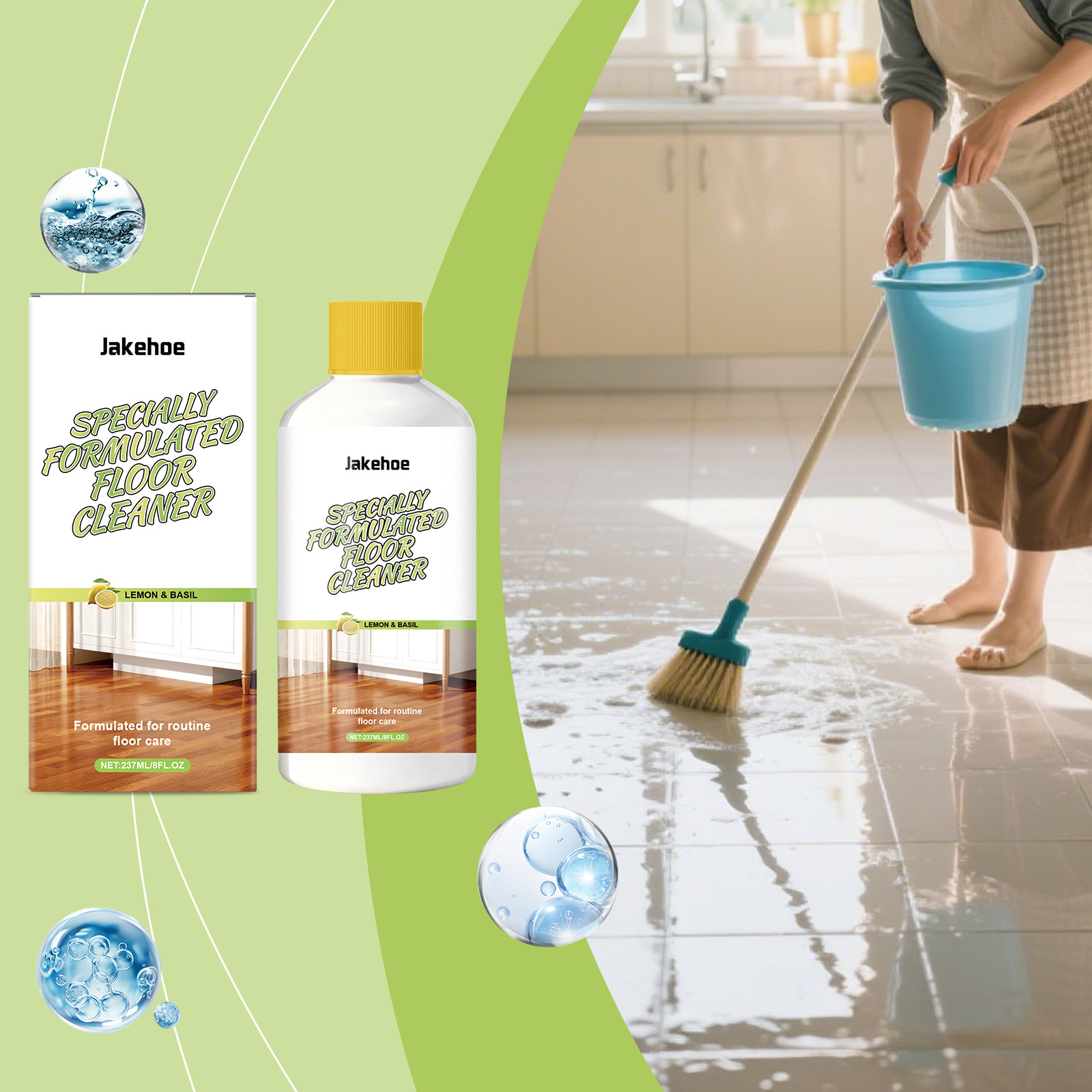 Haushalts-bodenreiniger Mit Zitrusduft, Schnelltrocknend, Geeignet Für Verschiedene Bodenarten – 237 Ml -- Biemmedue
