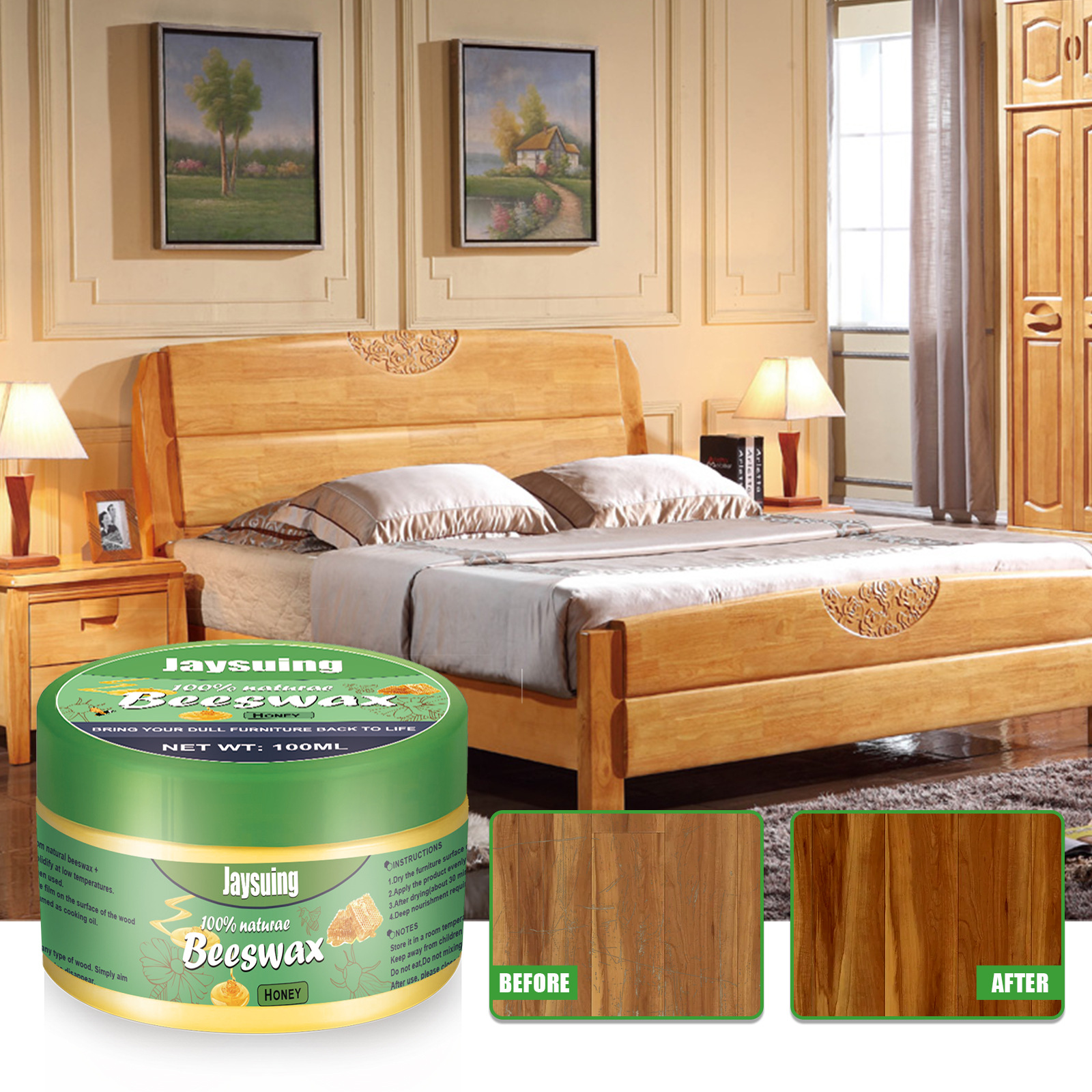 Holzkratzerreparatur Mit Bienenwachs Für Massivholzböden Und Möbel – 100 Ml -- Biemmedue