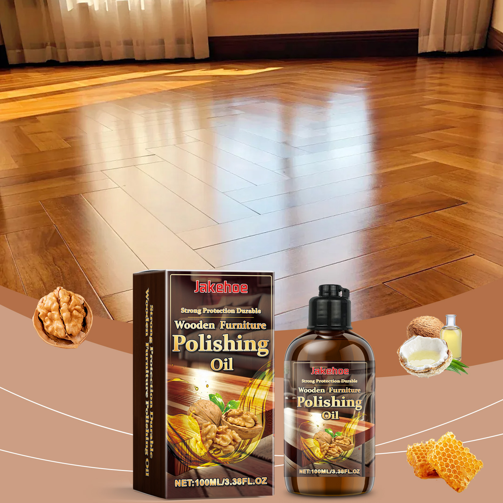 Holzmöbel-polieröl – Reinigend, Pflegend, Glänzend, Schützend, Feuchtigkeitsspendend Und Sanft Polierend – 100 Ml -- Biemmedue