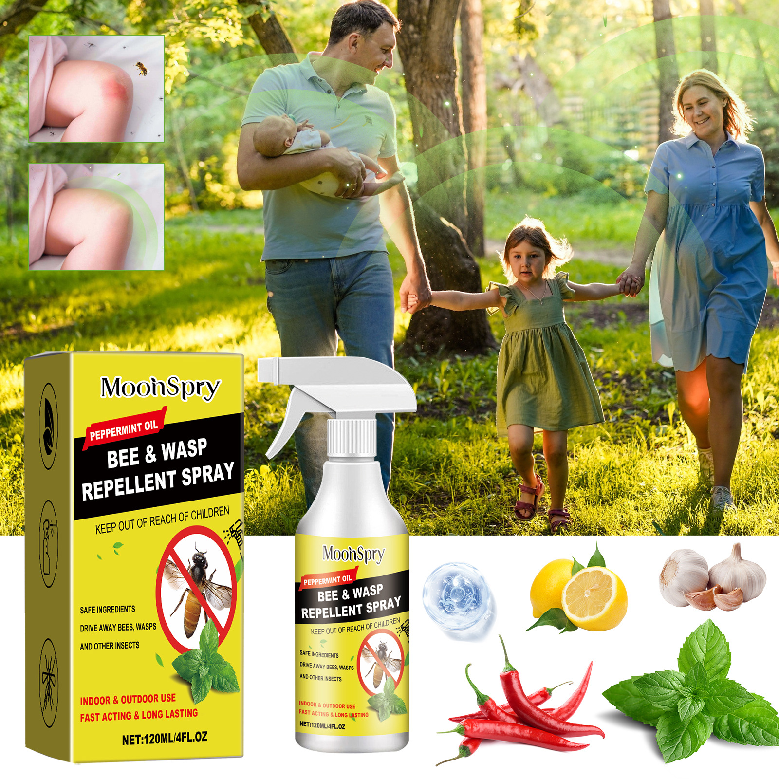 Insektenschutzspray Für Den Außenbereich – Schützt Vor Wespen Und Insekten, Langanhaltend, Praktisches Spray – 120 Ml -- Biemmedue